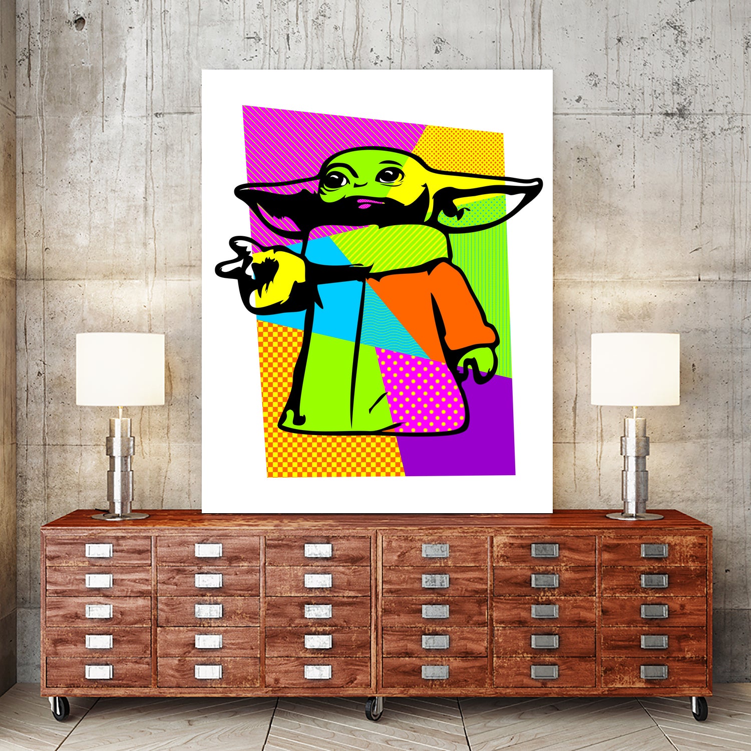 The Child | Baby Yoda | Mandalorian | Pop Art by William Cuccio on GIANT ART - green digital painting