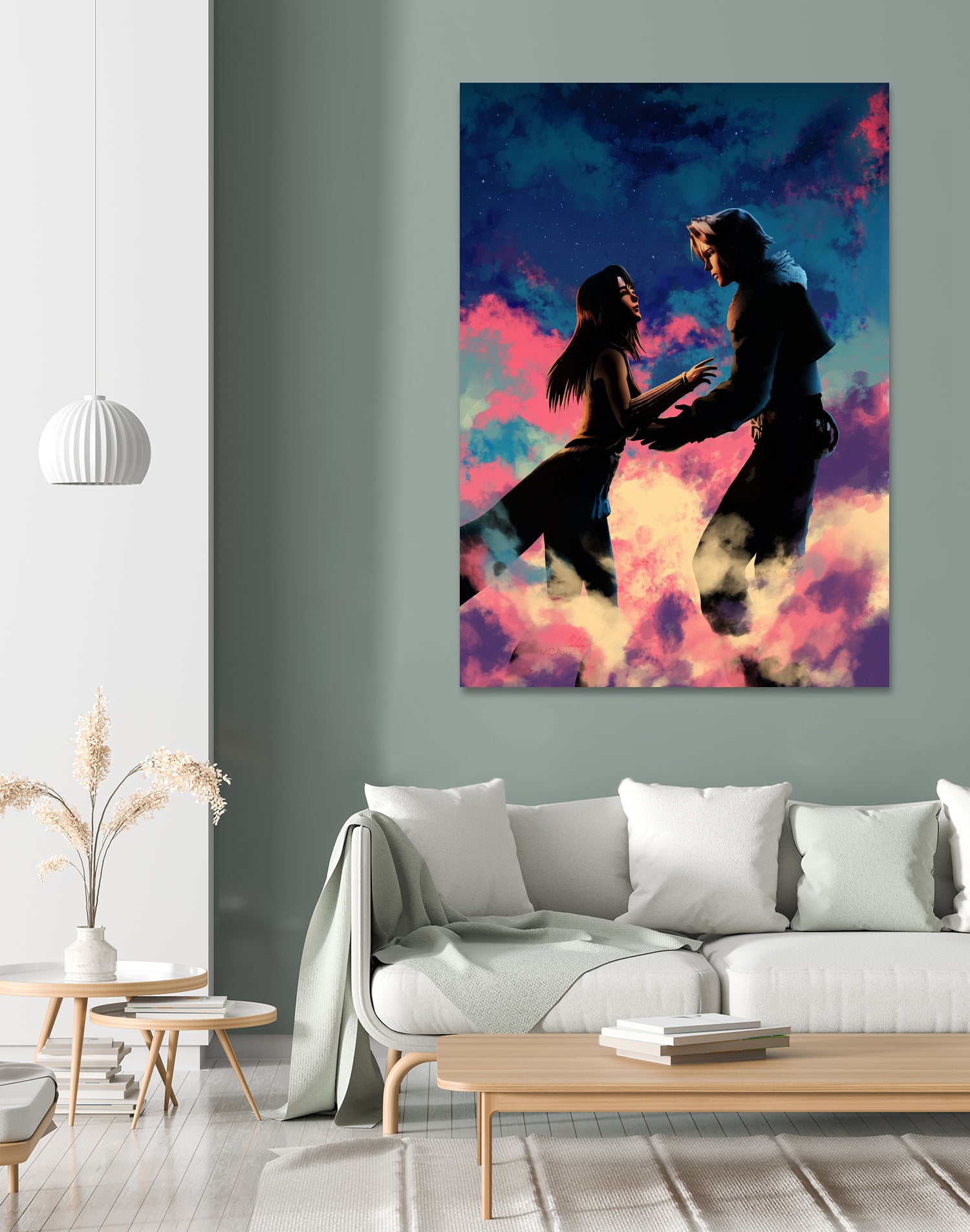 Squall and Rinoa couple FFVIII by MCAshe 24 on GIANT ART - blue digital painting