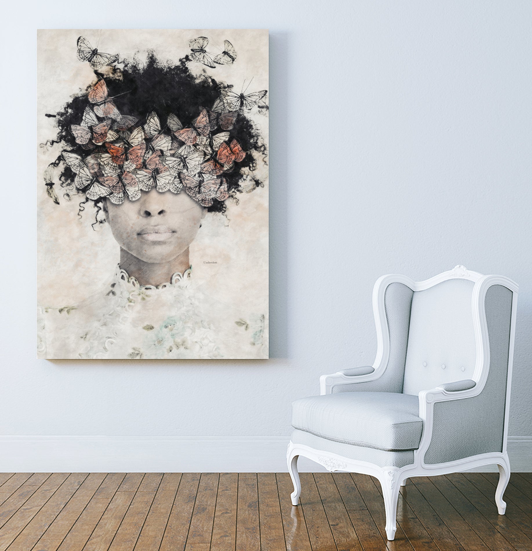 BEAUTY AND BUTTERFLIES by Menelaos Trompoukis on GIANT ART - brown digital painting