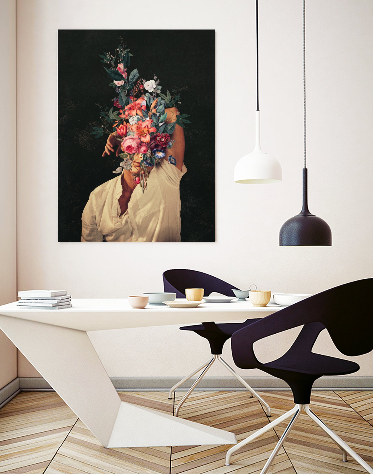 Roses Bloomed every time I thought of You by Frank Moth on GIANT ART - black digital painting