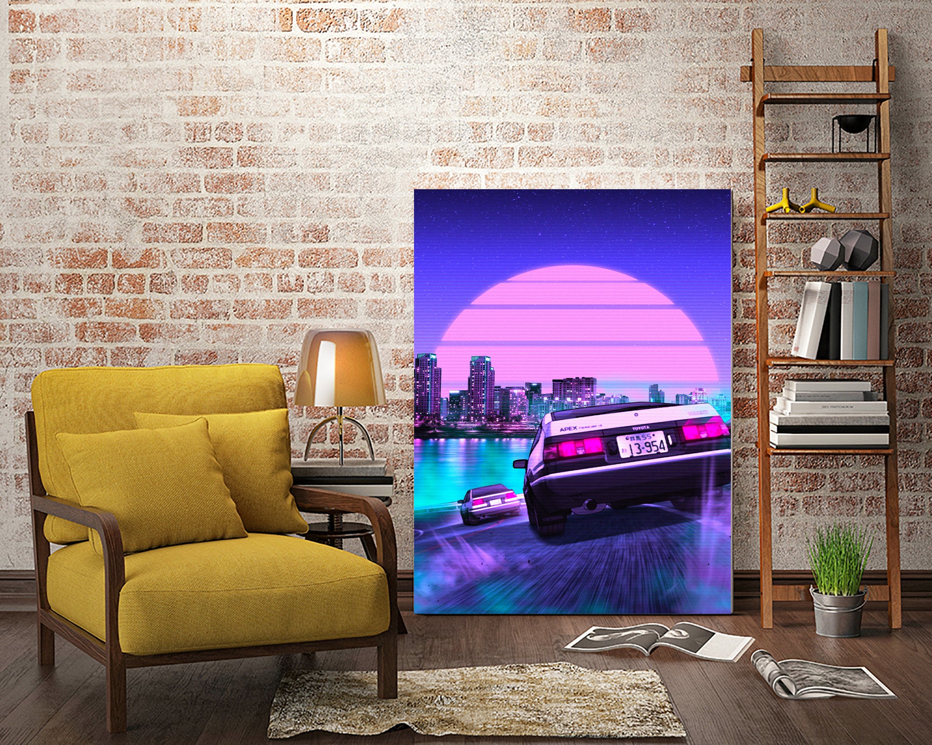 Initial D retrowave by Muhammad Daffa Umar on GIANT ART - fuchsia photo manipulation