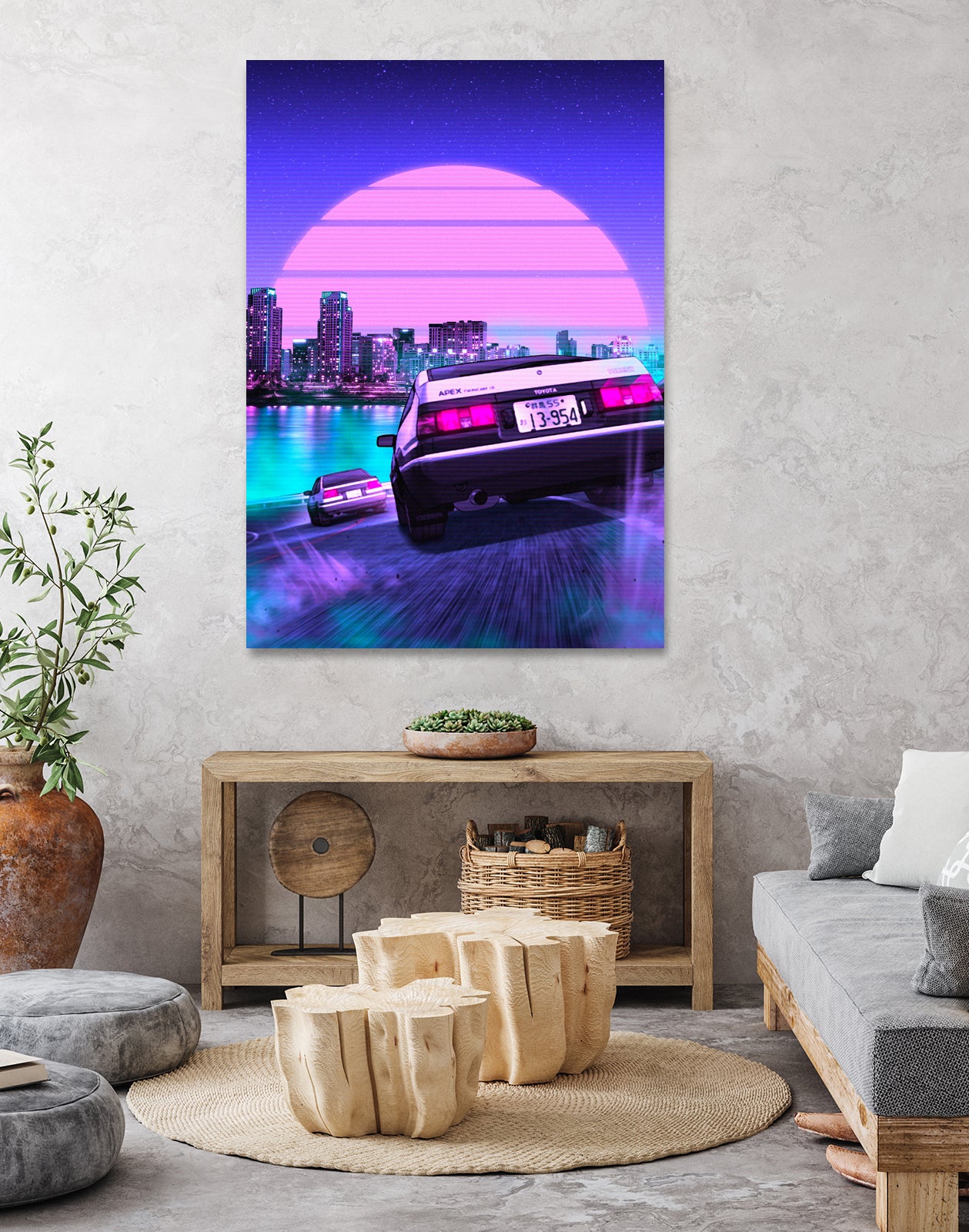 Initial D retrowave by Muhammad Daffa Umar on GIANT ART - fuchsia photo manipulation