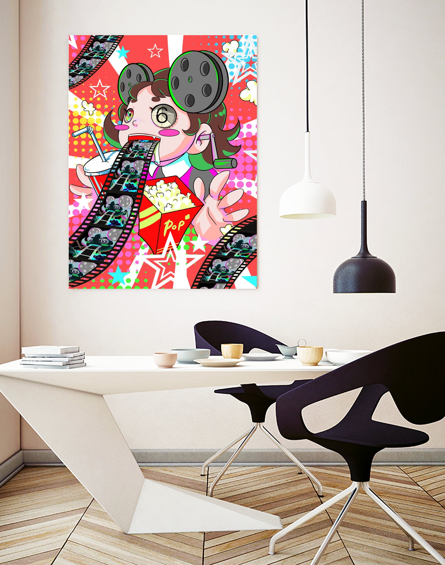 Contando películas by Victoria Fernández Bravo on GIANT ART - pink digital drawing