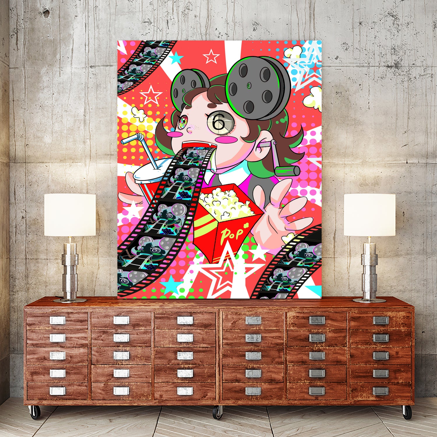 Contando películas by Victoria Fernández Bravo on GIANT ART - pink digital drawing