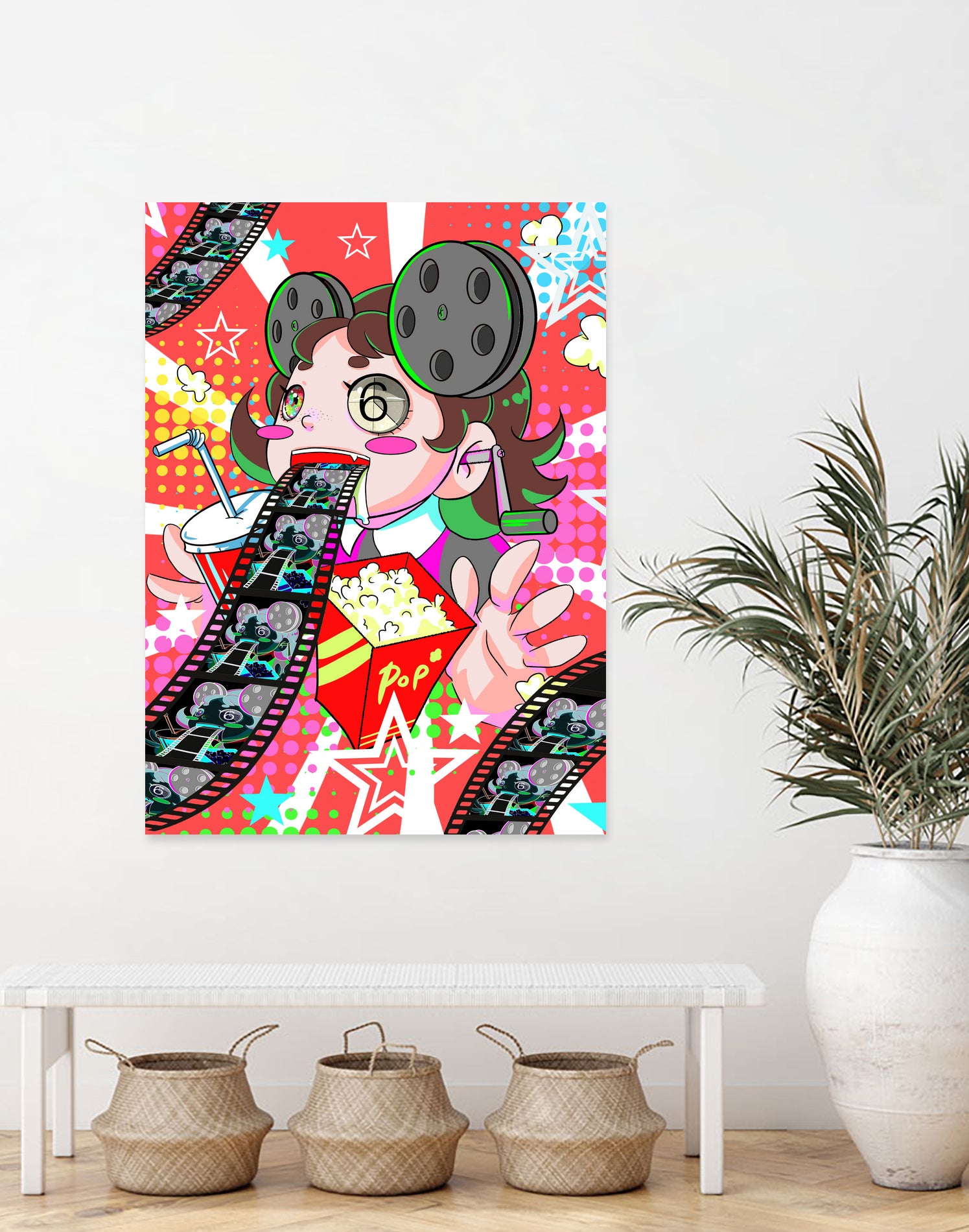 Contando películas by Victoria Fernández Bravo on GIANT ART - pink digital drawing