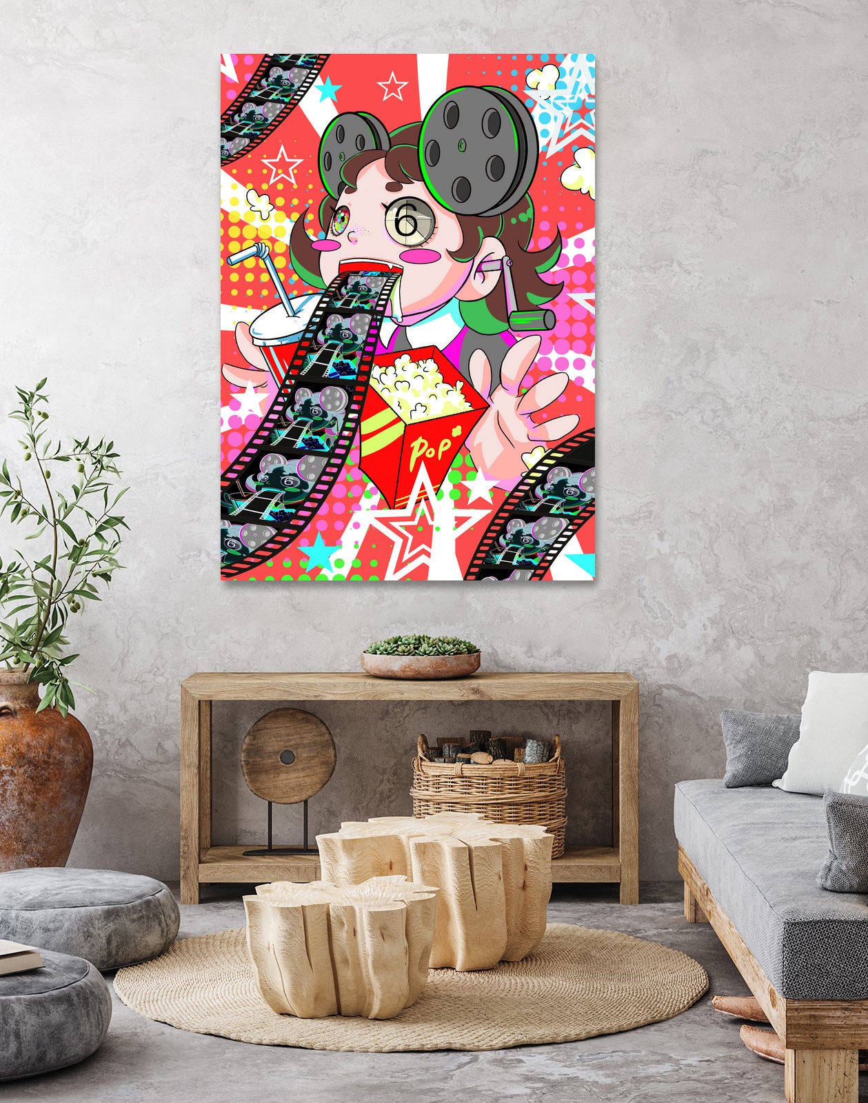 Contando películas by Victoria Fernández Bravo on GIANT ART - pink digital drawing