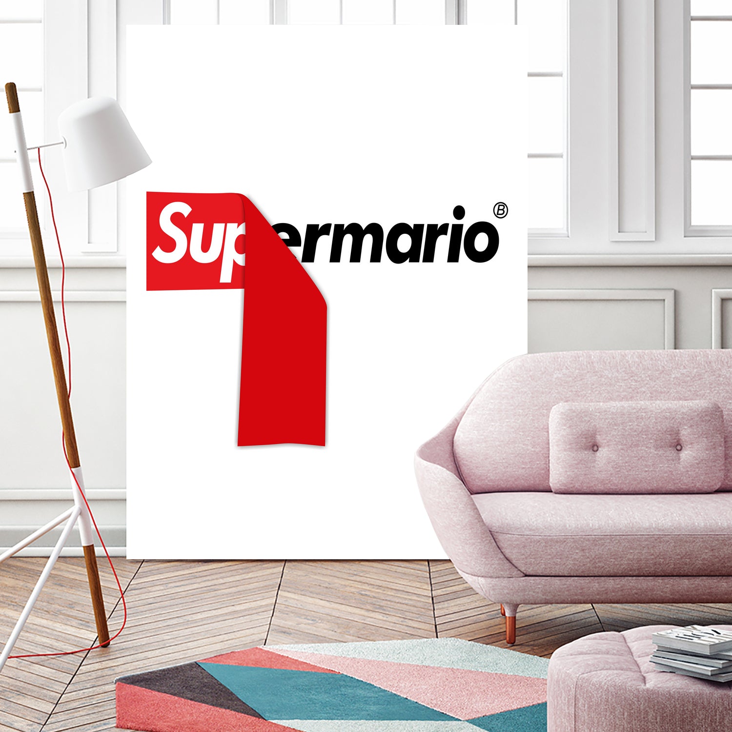 Supreme Mario by Rogelio I Luis on GIANT ART - white typography