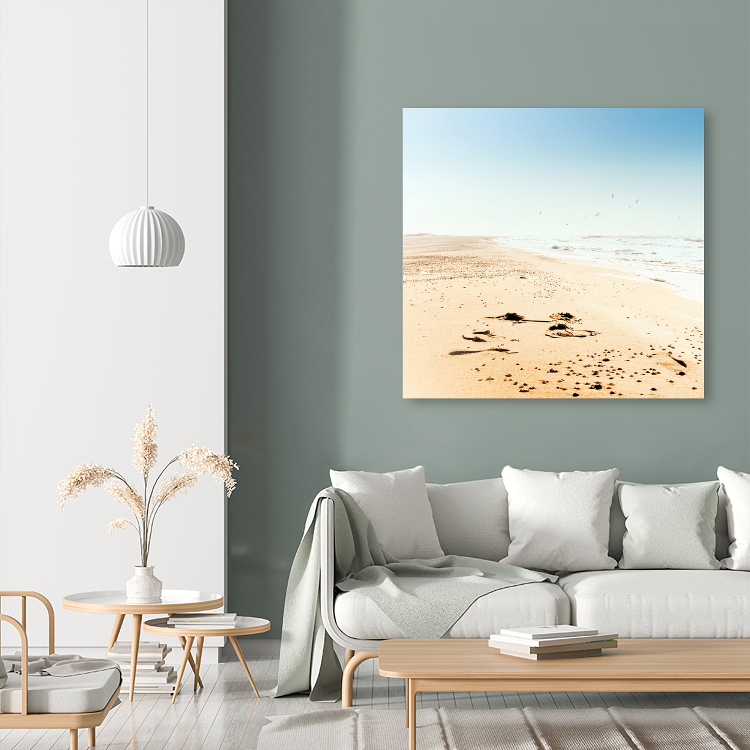 Empty Beach by Dmitry Belousov on GIANT ART - yellow photo illustration