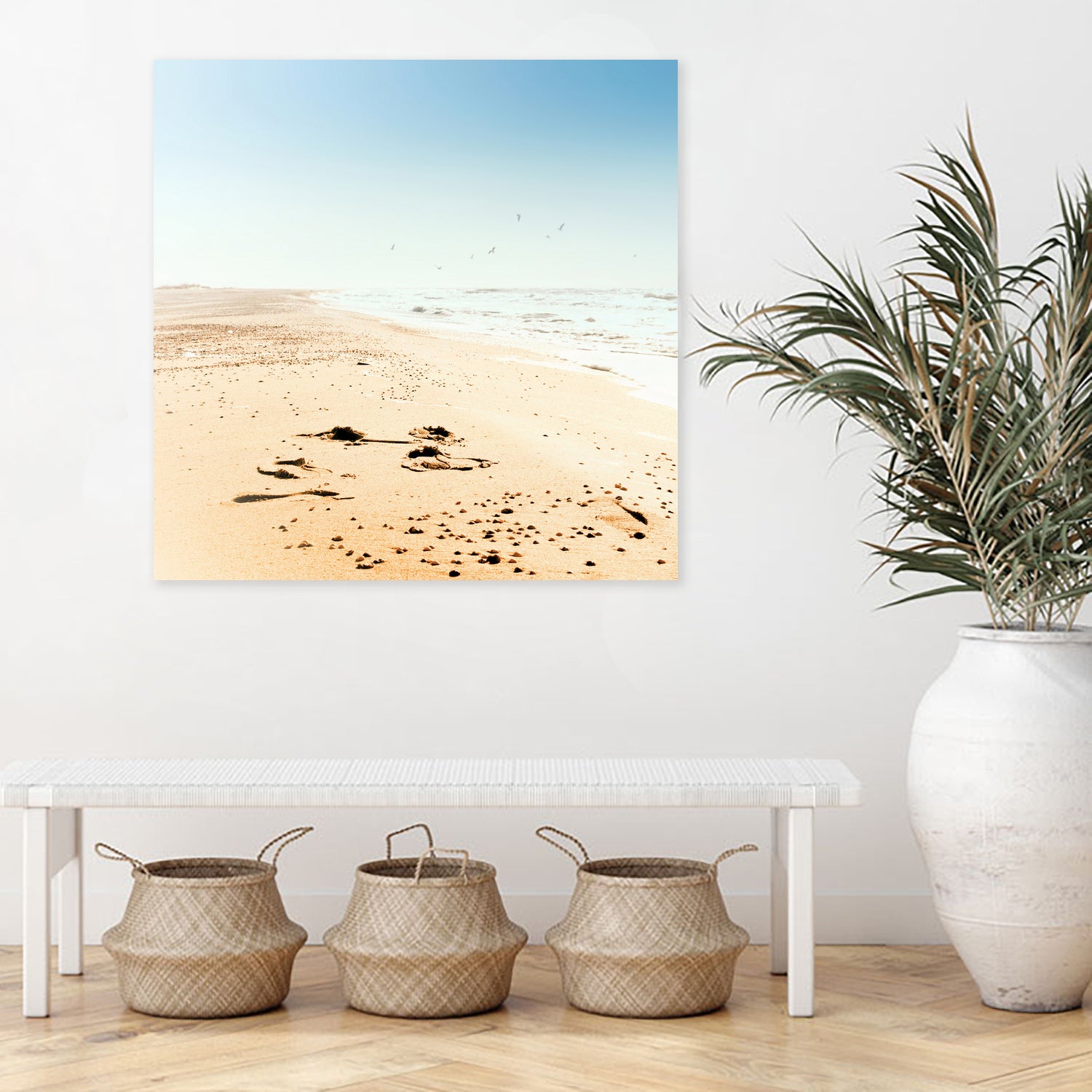 Empty Beach by Dmitry Belousov on GIANT ART - yellow photo illustration