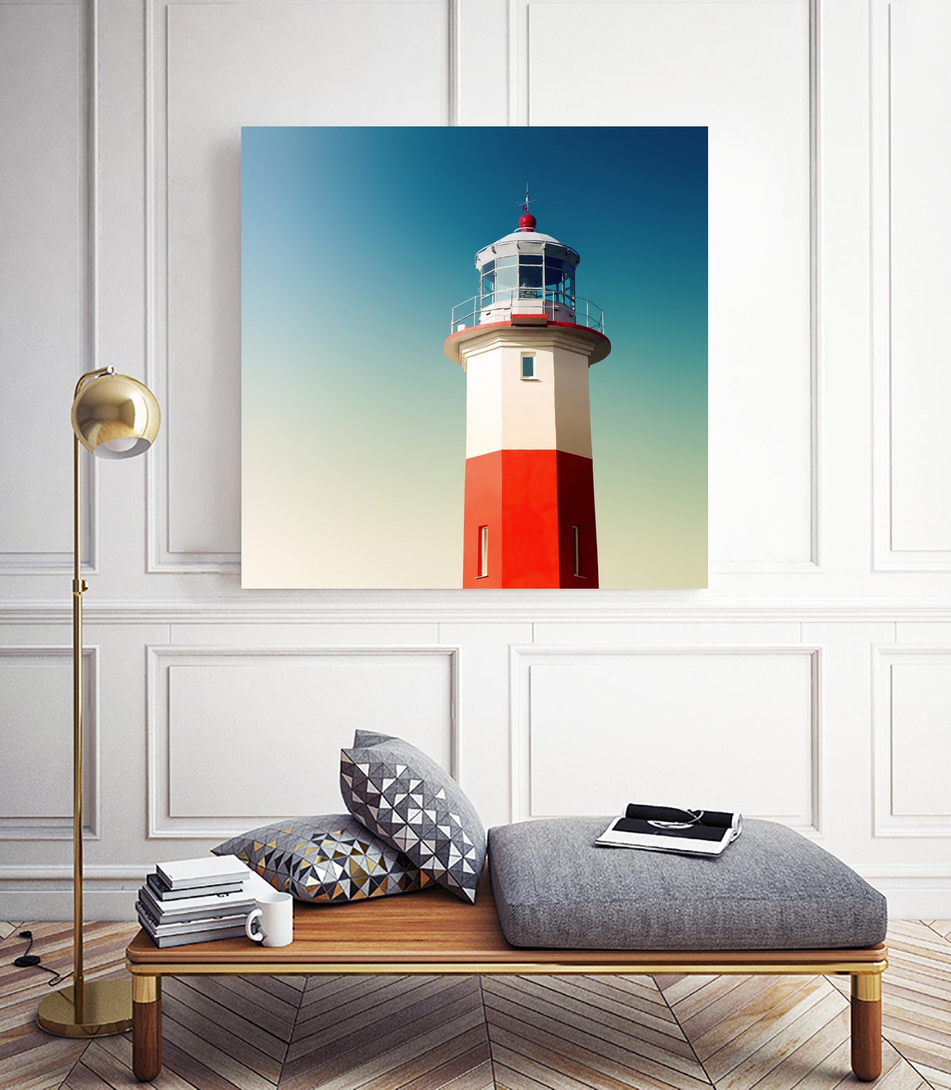 Lighthouse by Dmitry Belousov on GIANT ART - red photo illustration