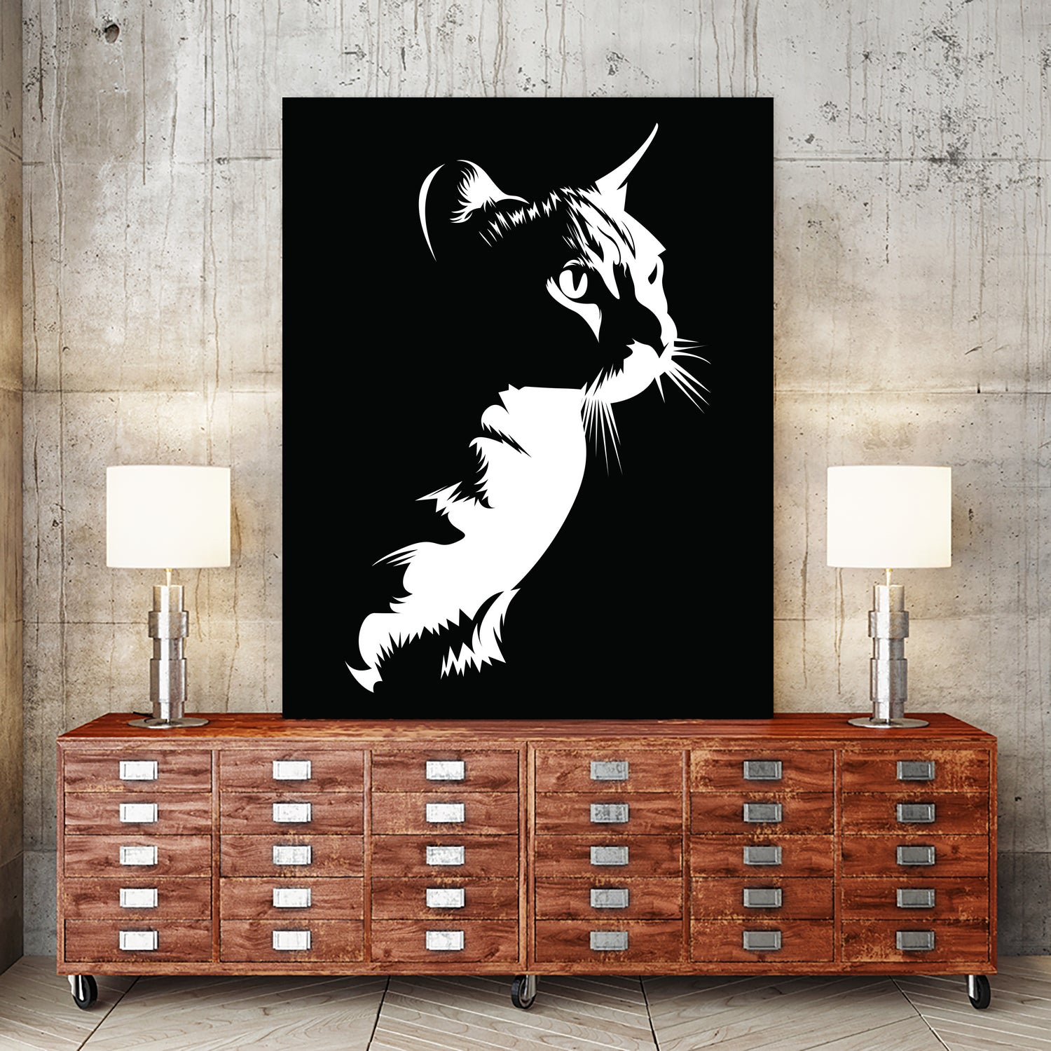 cat silhouette by sarta . on GIANT ART - white vector illustration