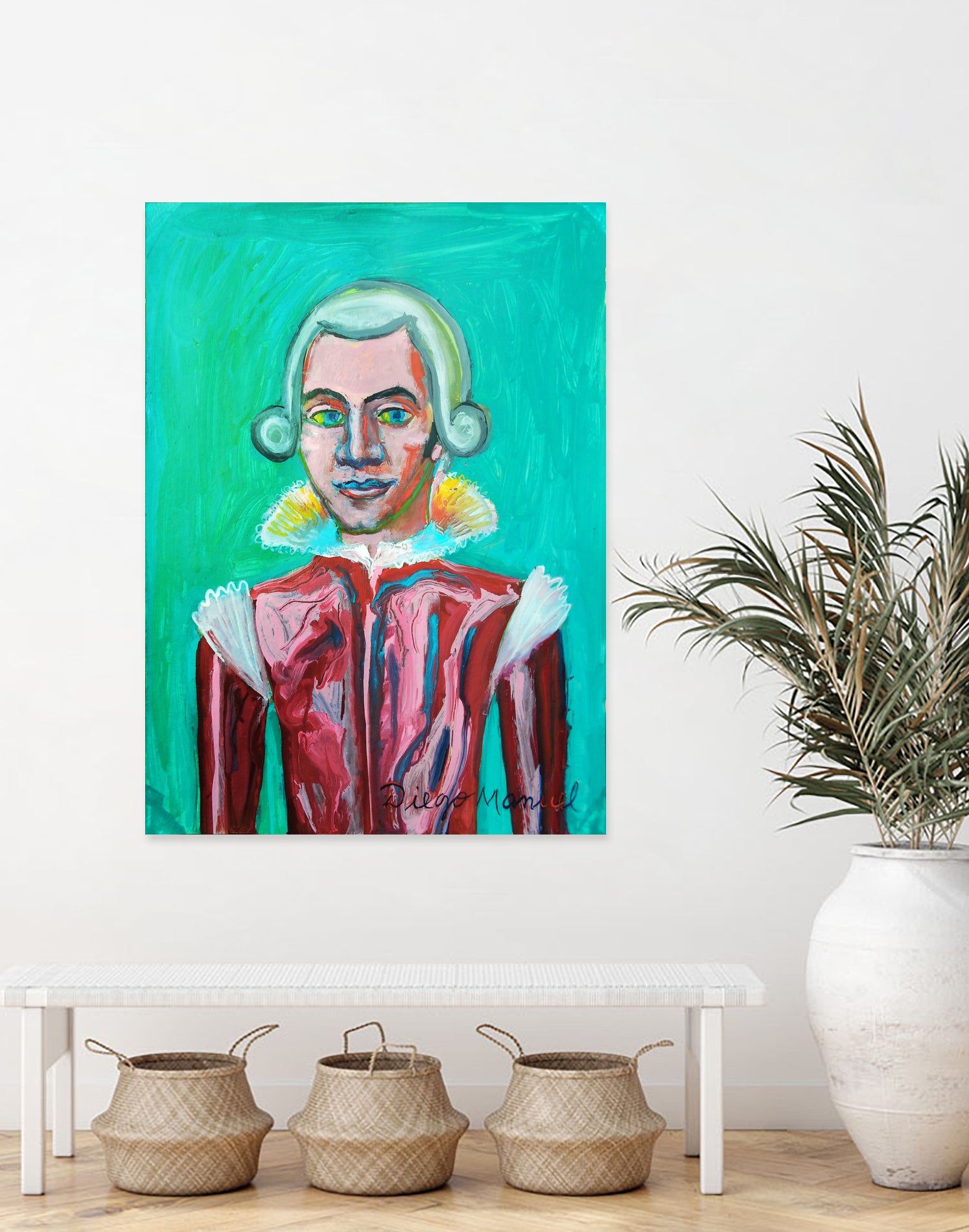 mozart by Diego Manuel Rodriguez on GIANT ART - green mixed media