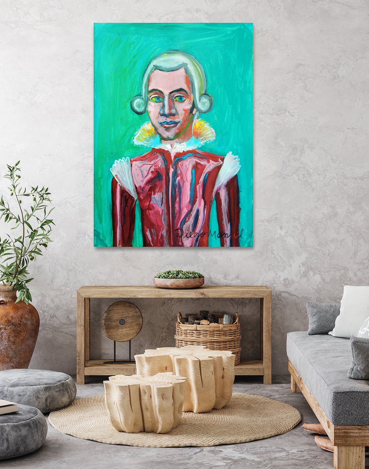 mozart by Diego Manuel Rodriguez on GIANT ART - green mixed media