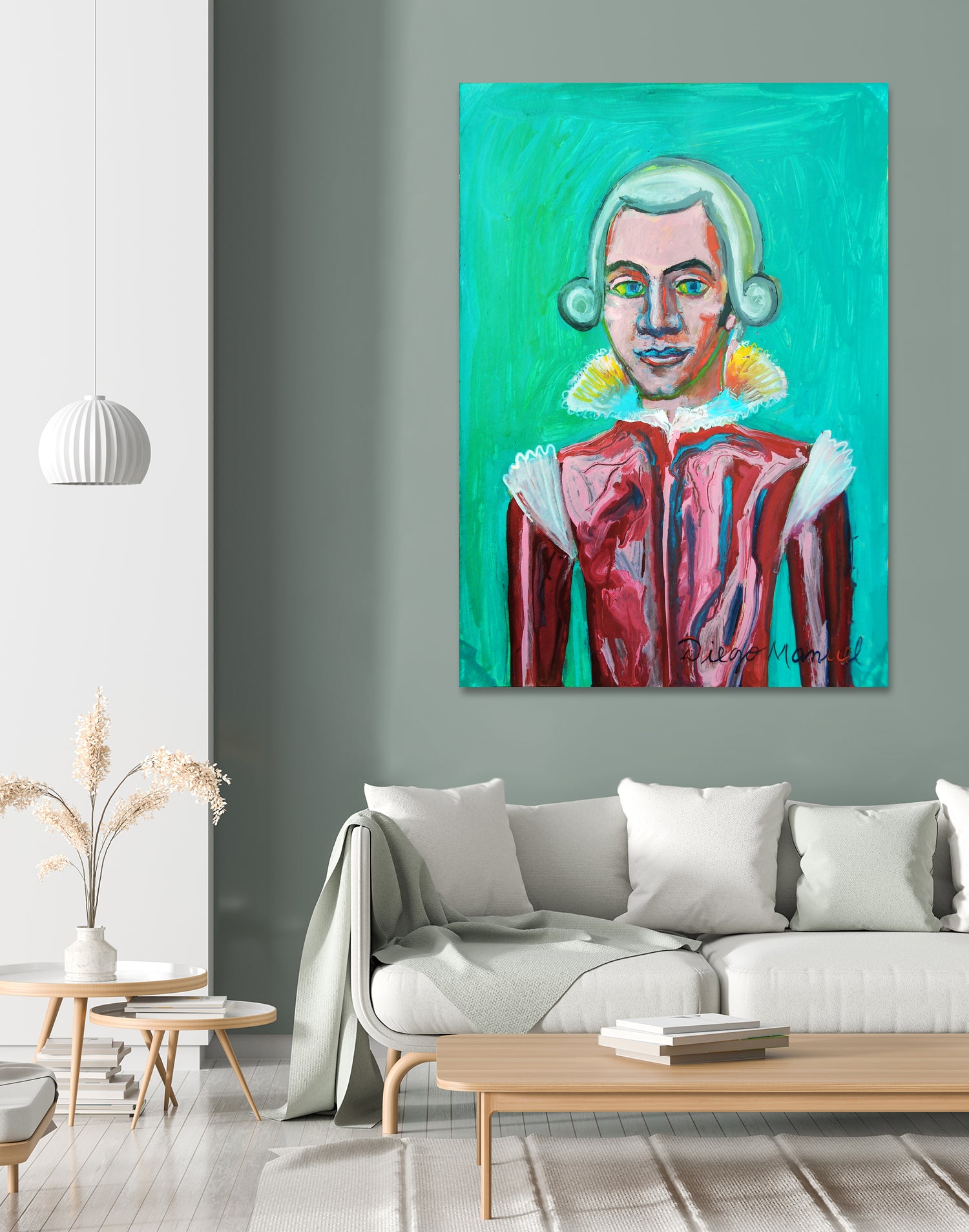 mozart by Diego Manuel Rodriguez on GIANT ART - green mixed media