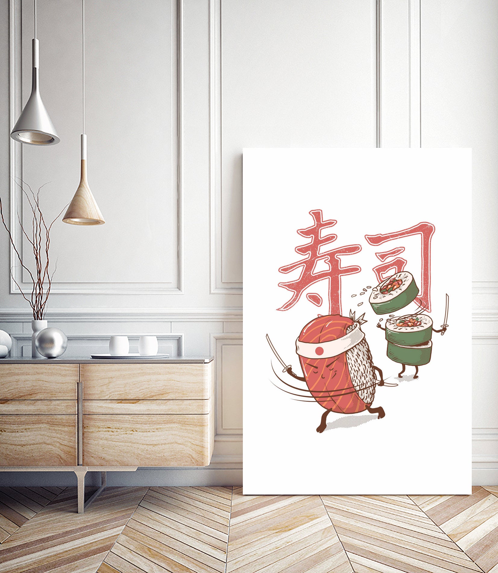 Sushi Warrior by Afif Quilimo on GIANT ART - white digital drawing