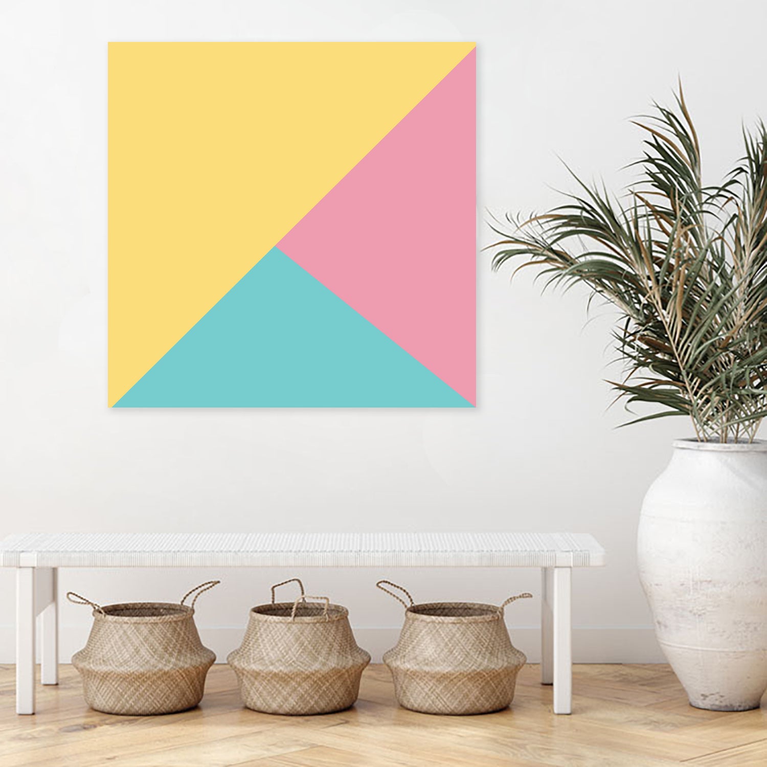 Modern Yellow and Blue Abstract by Rizwana khan on GIANT ART - yellow vector illustration