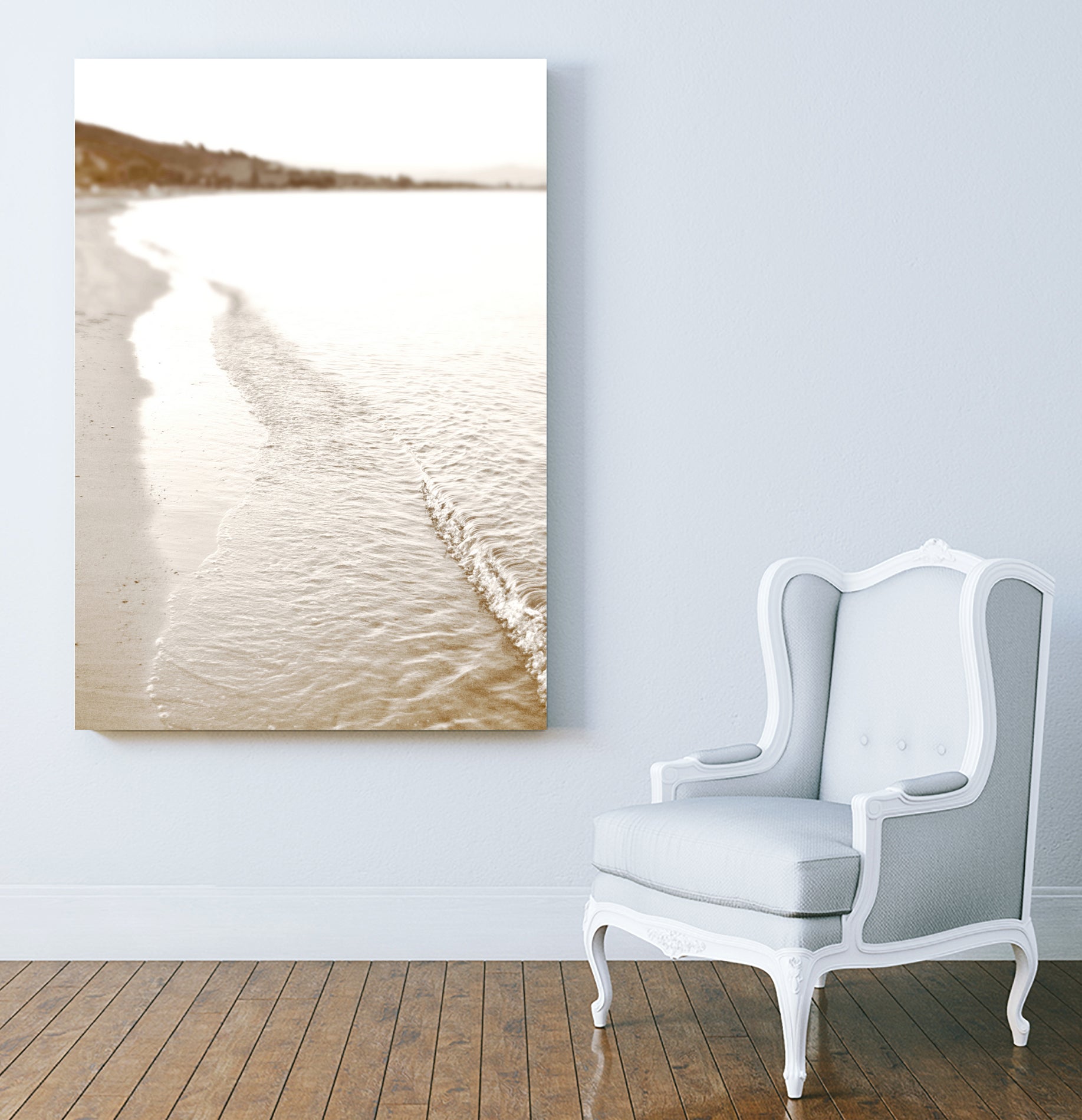 Minimalist pastel beach scape by IOANNA PAPANIKOLAOU on GIANT ART - brown photo illustration