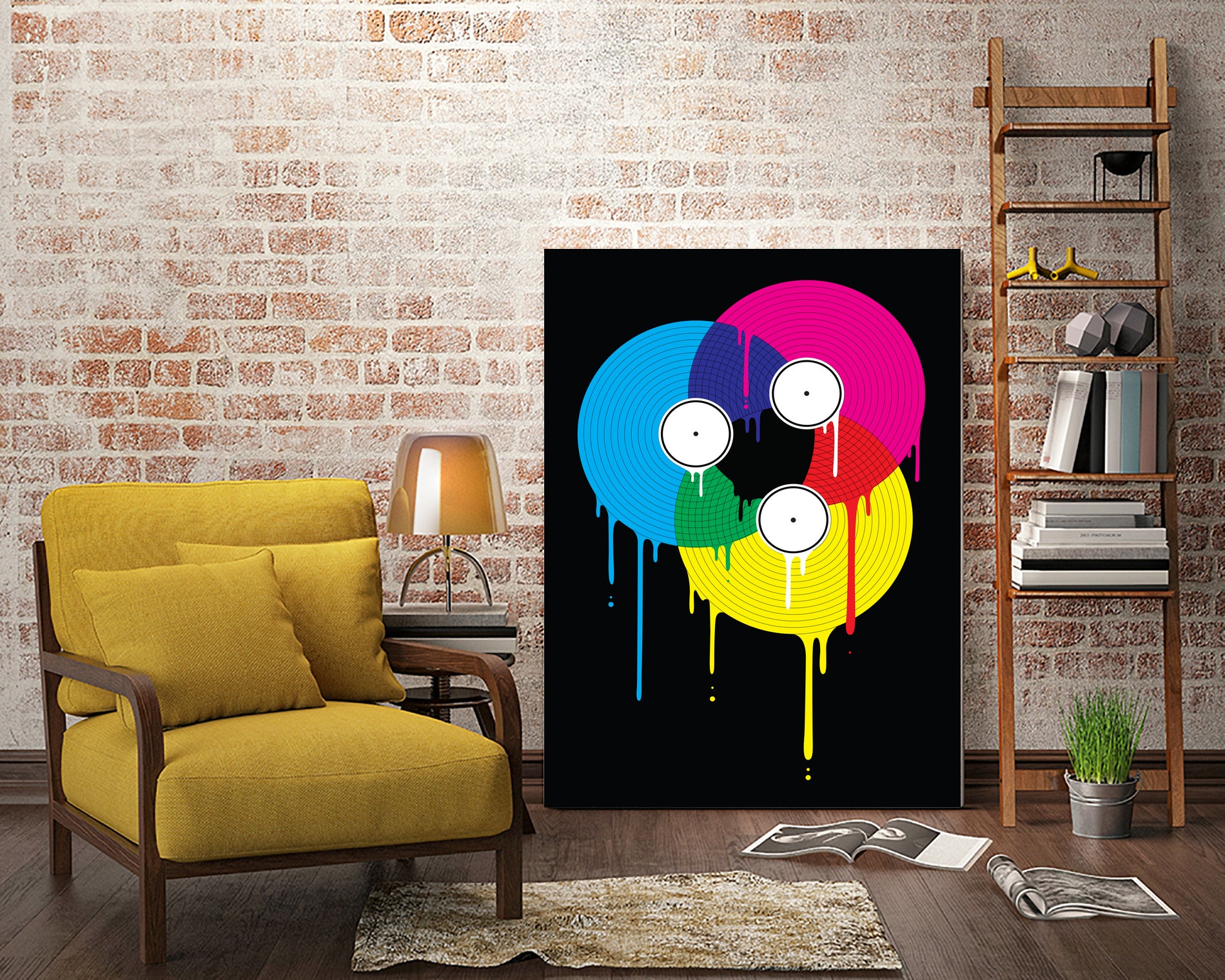 Melting Vinyl by David Iwane on GIANT ART - black vector illustration