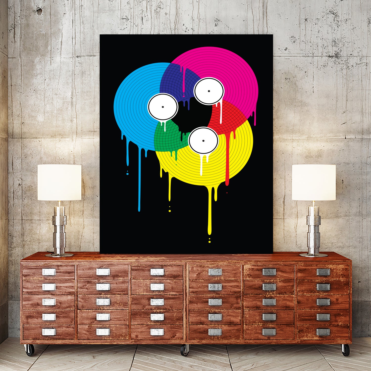 Melting Vinyl by David Iwane on GIANT ART - black vector illustration