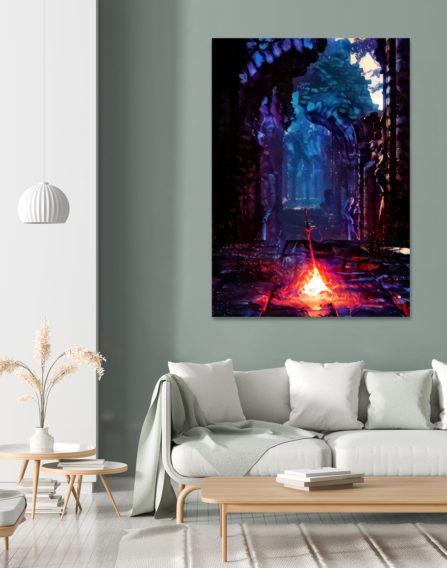 Bonfire , by Christian Velazquez on GIANT ART - blue game design