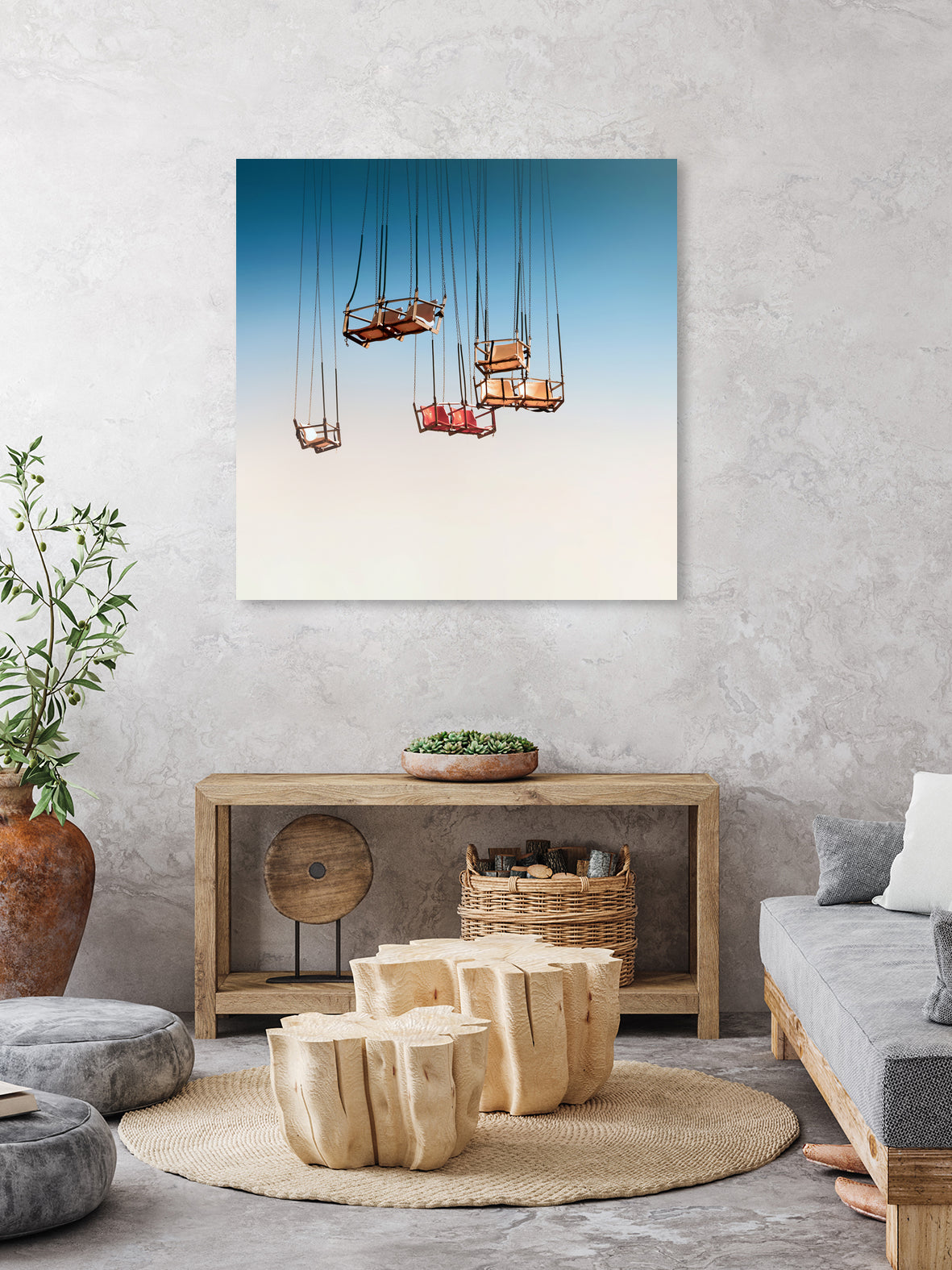 Suspension by Dmitry Belousov on GIANT ART - blue photo illustration