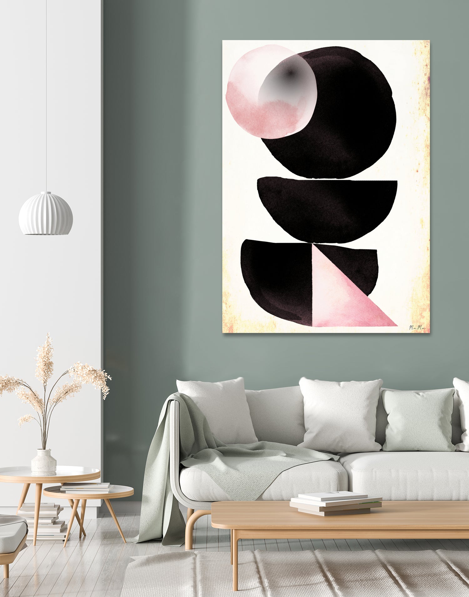 Black pink geometric abstract mama art by Maria Mata on GIANT ART - black digital painting
