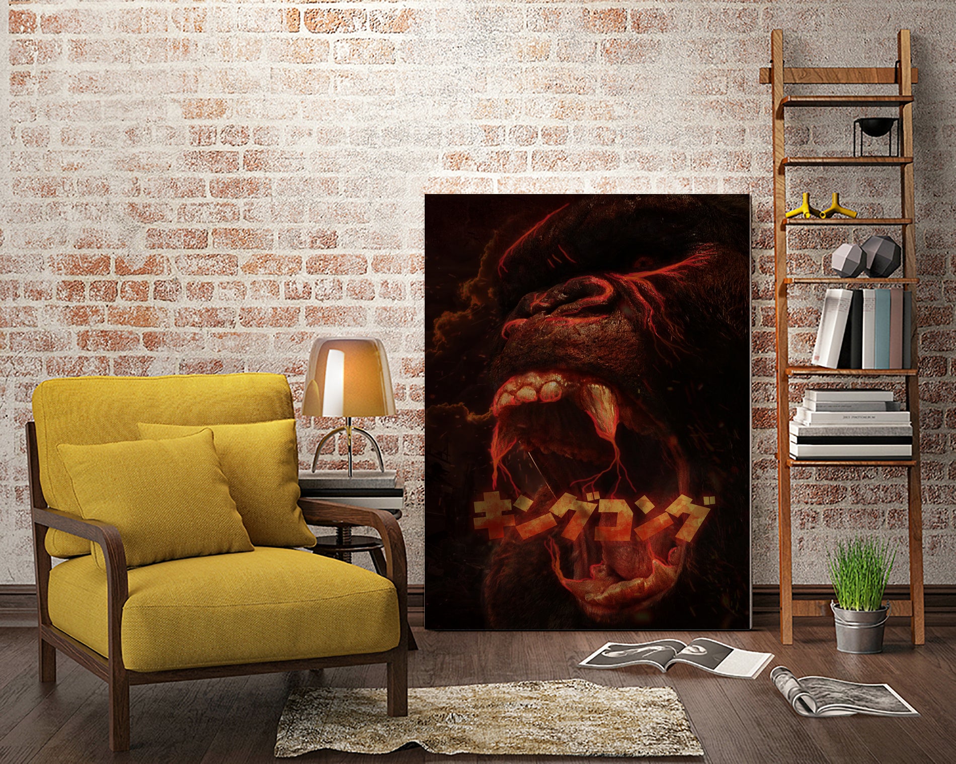 KING KONG - KING OF THE MONSTERS by Ibal Hirata on GIANT ART - white digital painting