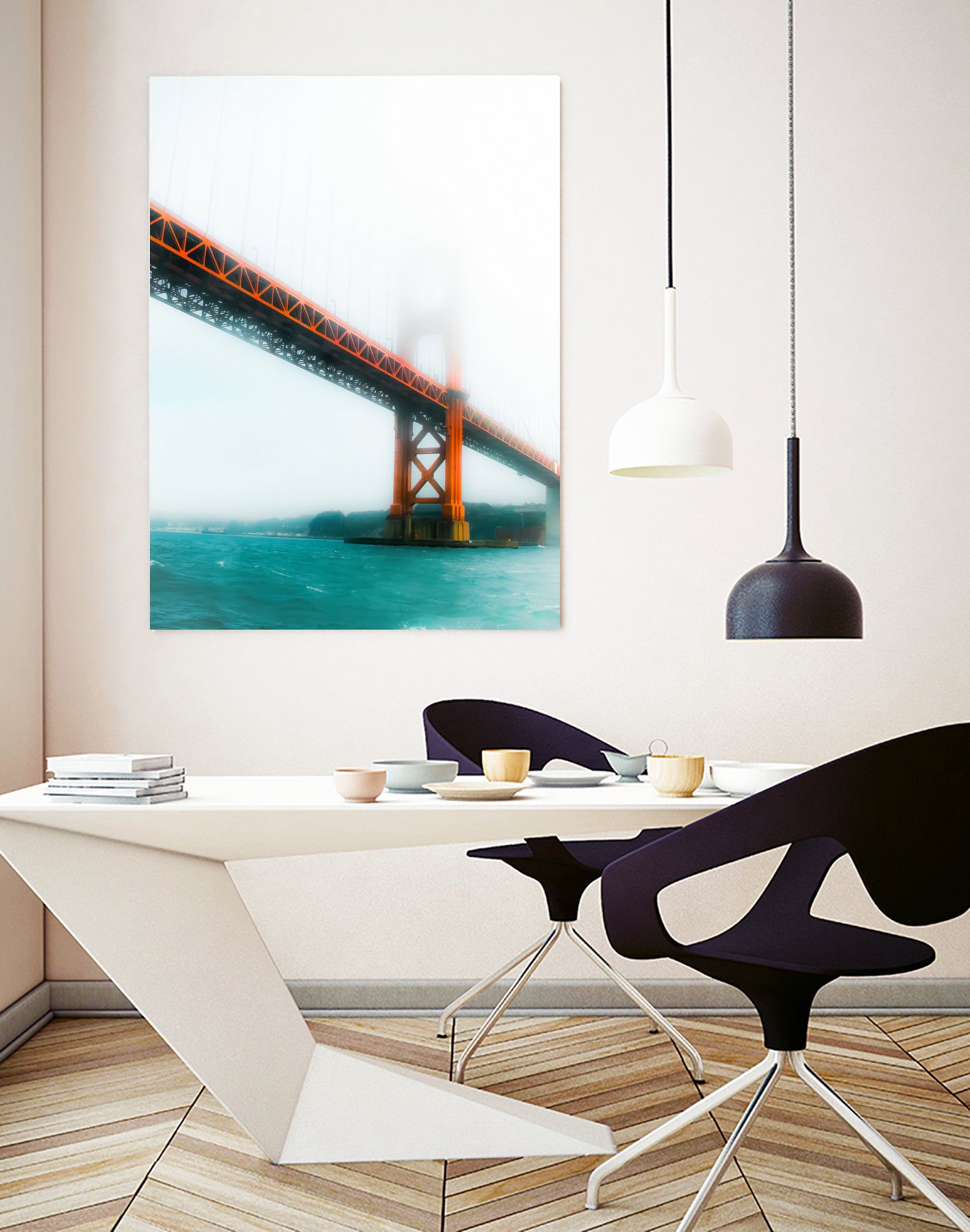 bridge and bay view at Golden Gate Bridge, San Francisco by sutee monchitnukul on GIANT ART - red photo manipulation