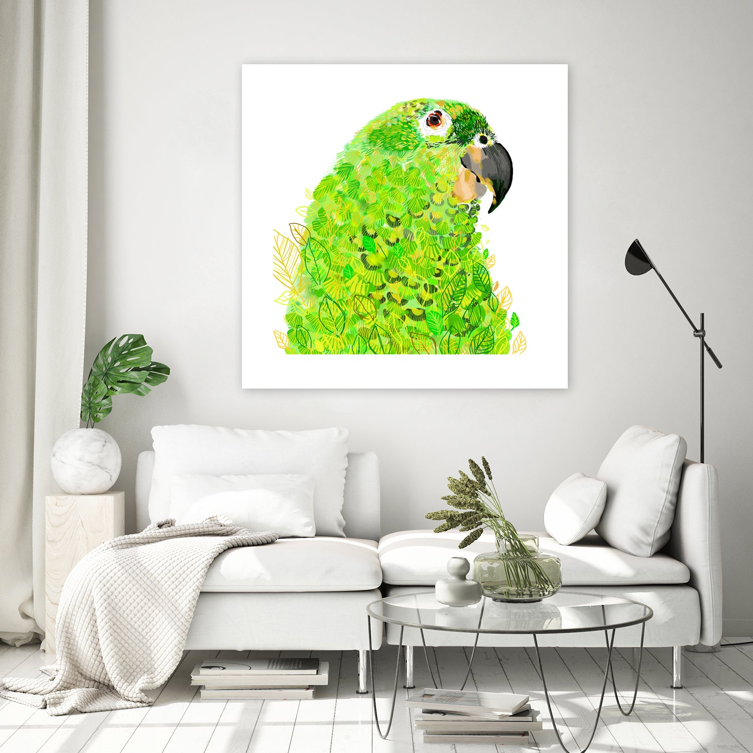 Green Parrot by Reid Harrison on GIANT ART - green digital painting