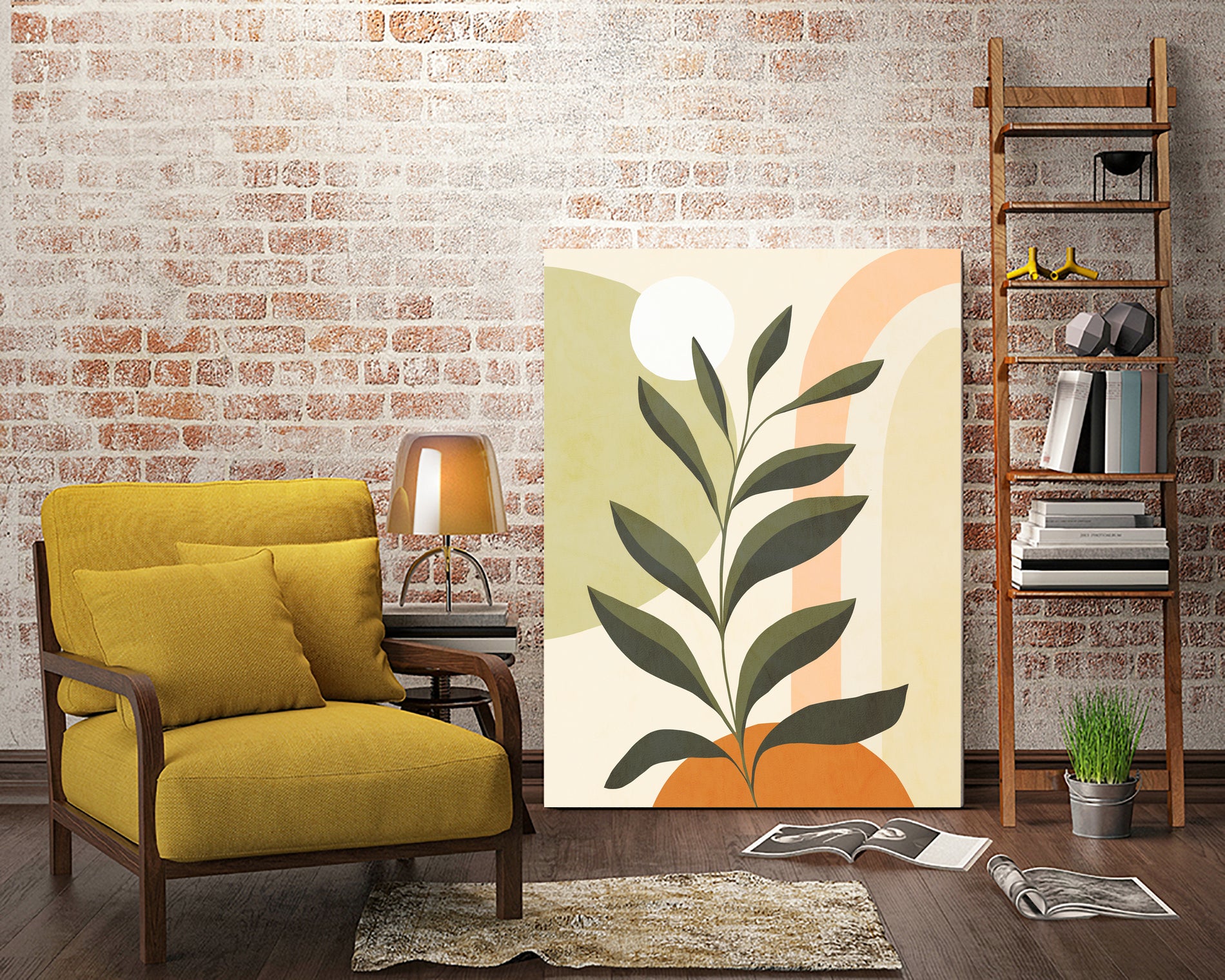 Earthy Tropical Foliage nº1 by Dominique Van Roey on GIANT ART - brown digital drawing