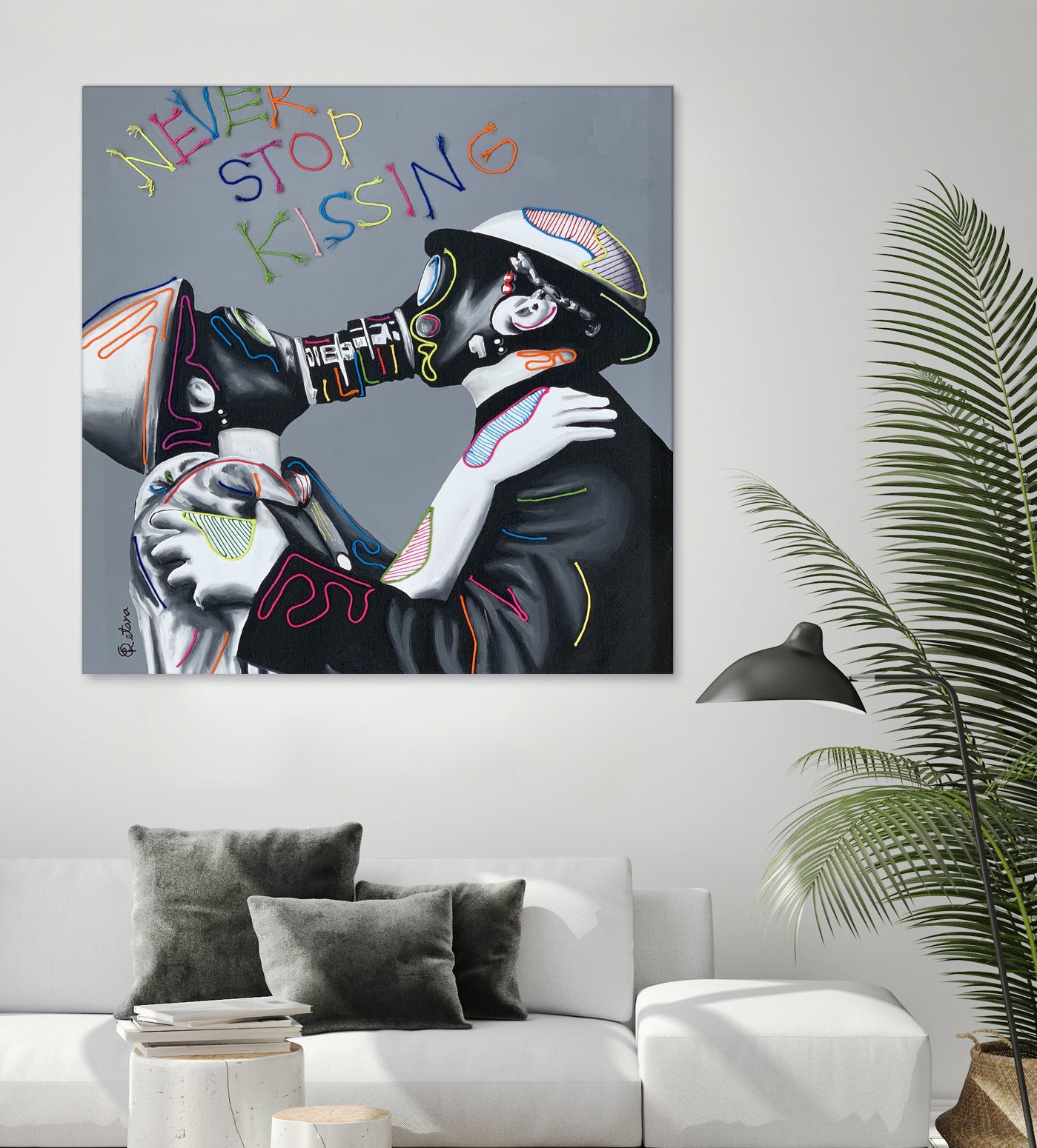 Never stop kissing by eugenia retana on GIANT ART - black mixed media