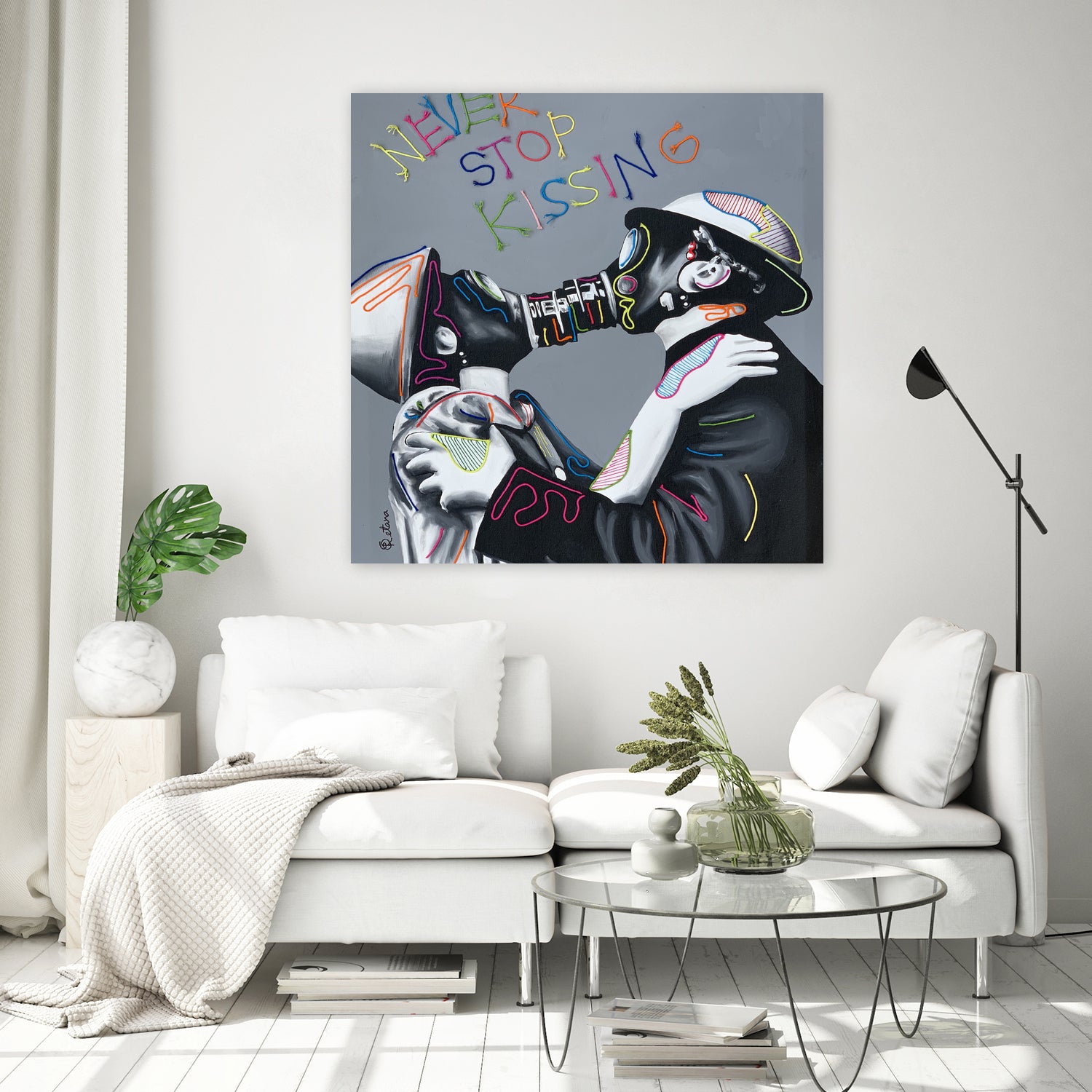 Never stop kissing by eugenia retana on GIANT ART - black mixed media