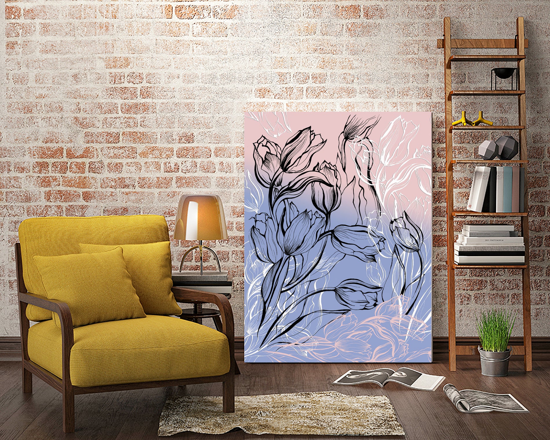 tulips graphic by Anna Podufalova on GIANT ART - white digital drawing