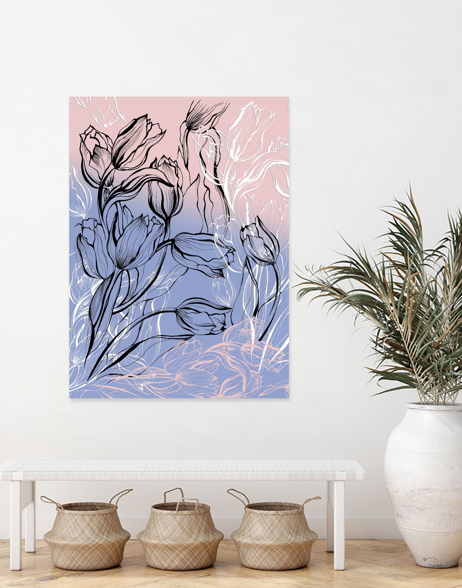 tulips graphic by Anna Podufalova on GIANT ART - white digital drawing