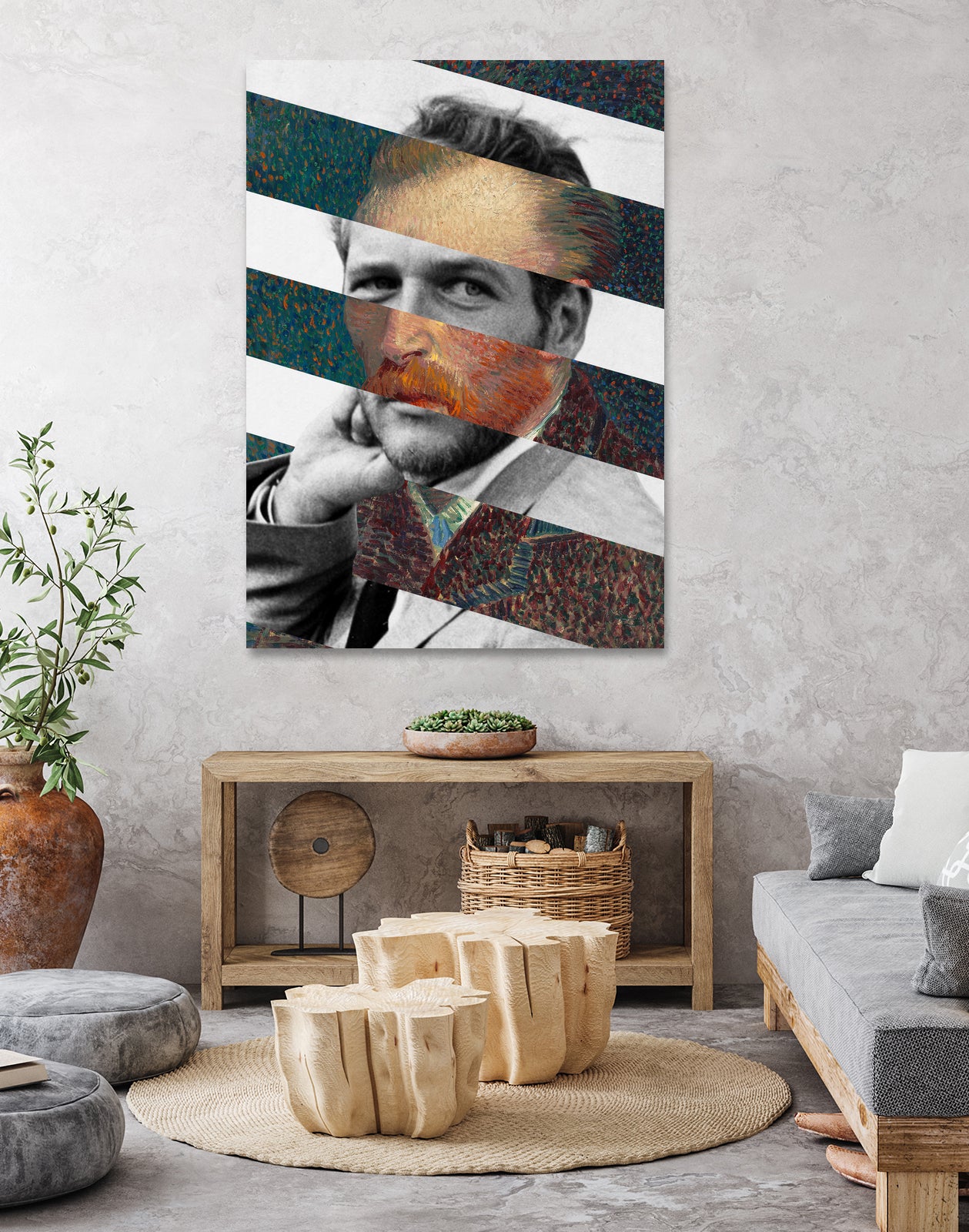 Van Gogh's Self Portrait & Paul Newman by Luigi Tarini on GIANT ART - orange photo manipulation