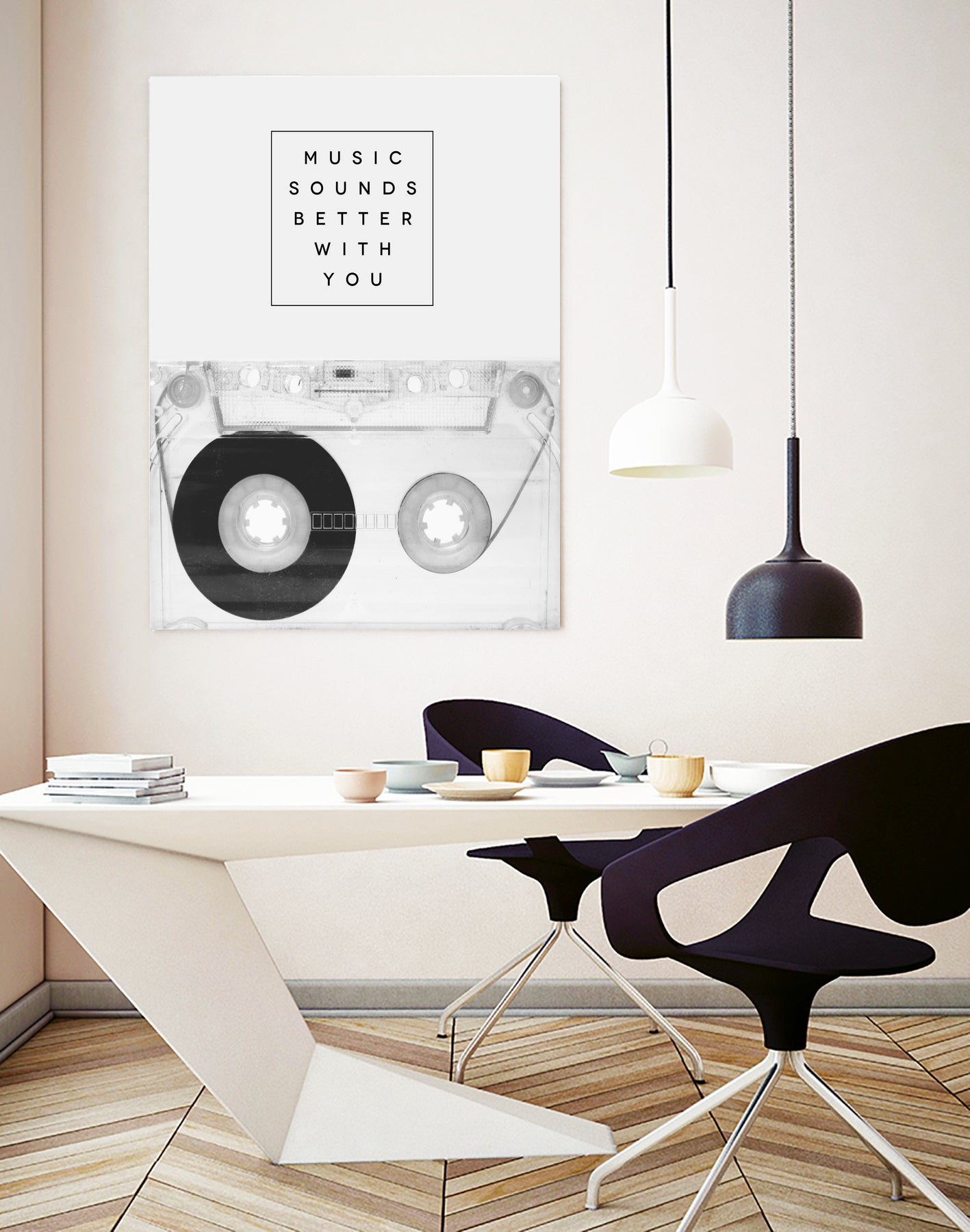 Music Sounds Better With You by Anna Farath on GIANT ART - gray typography