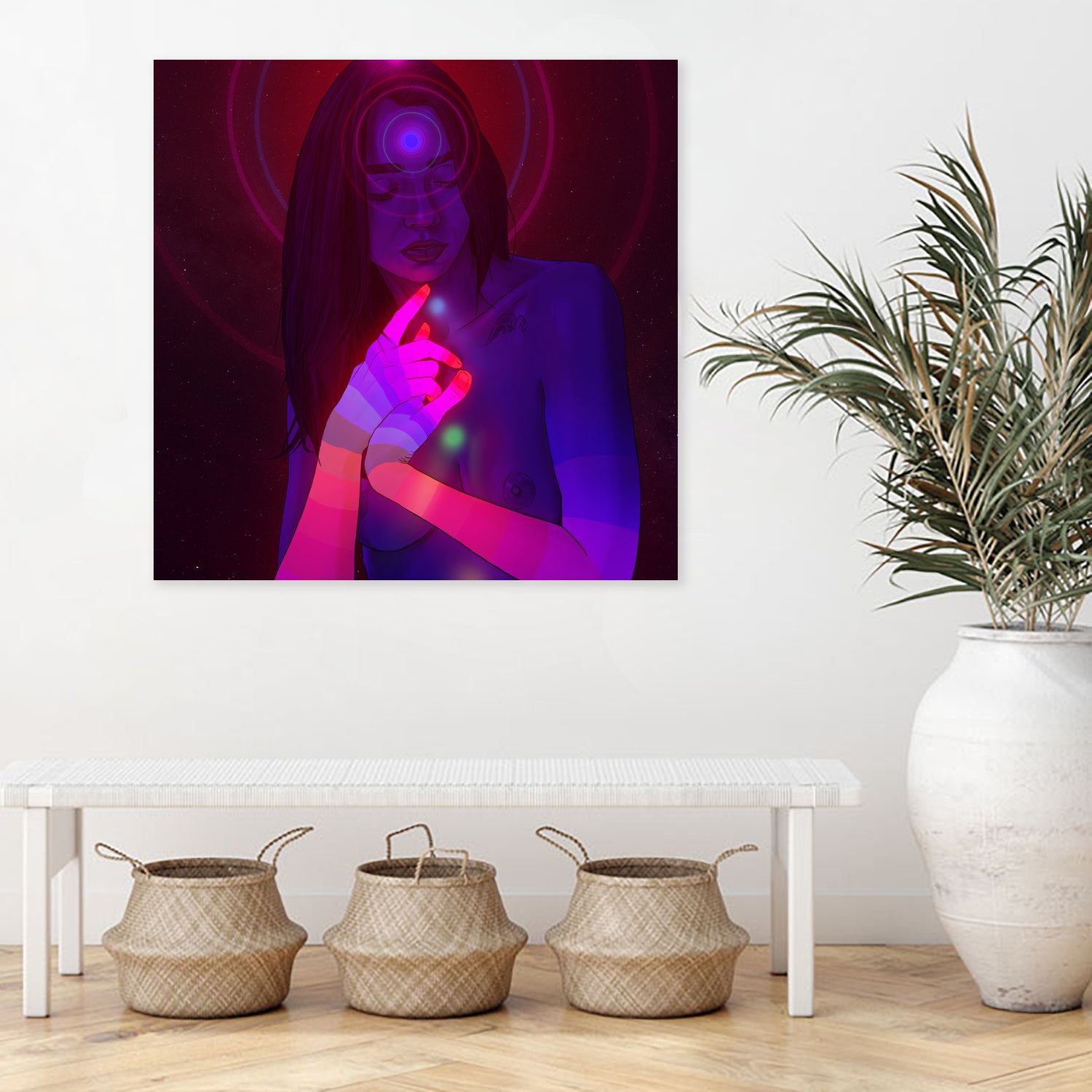 Vibing Psychonaut Girl 3 (GIF) by Francois Martin Painchaud on GIANT ART - pink character design