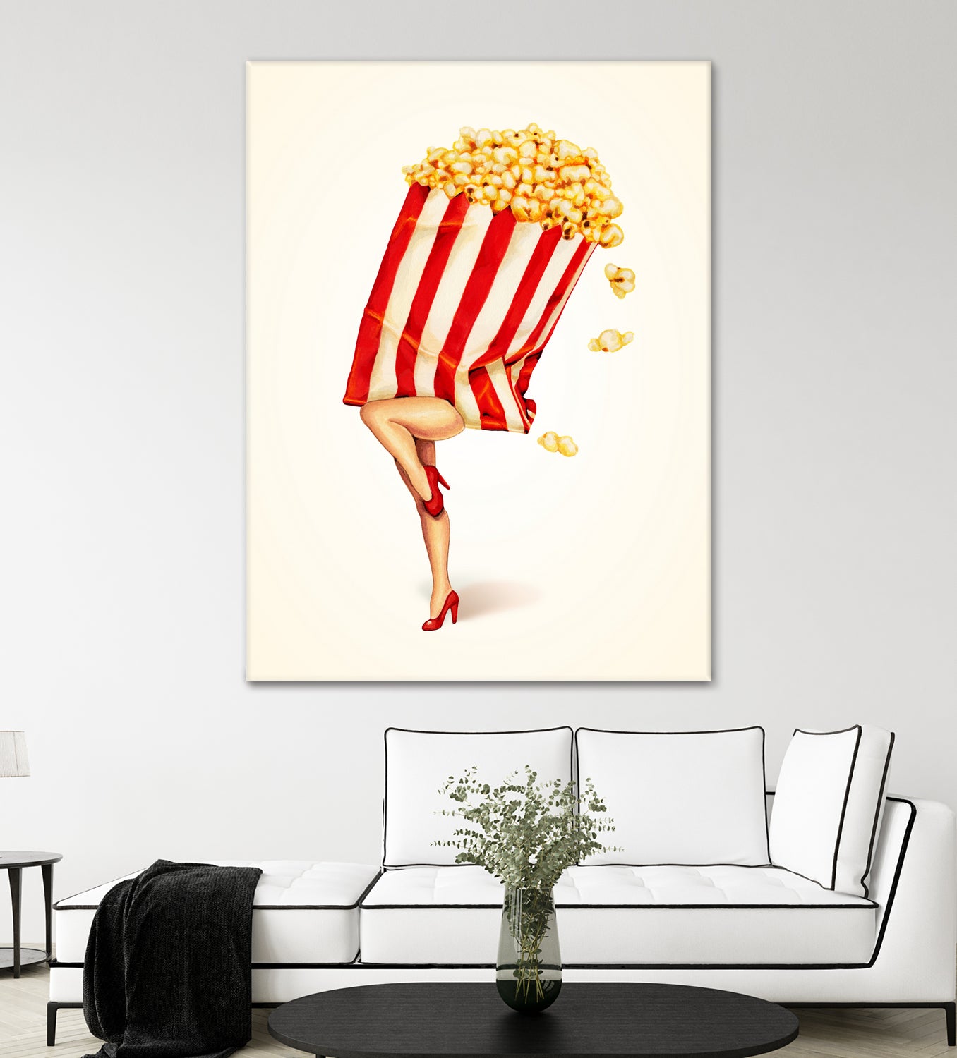 Popcorn Girl by Kelly Gilleran on GIANT ART - white mixed media