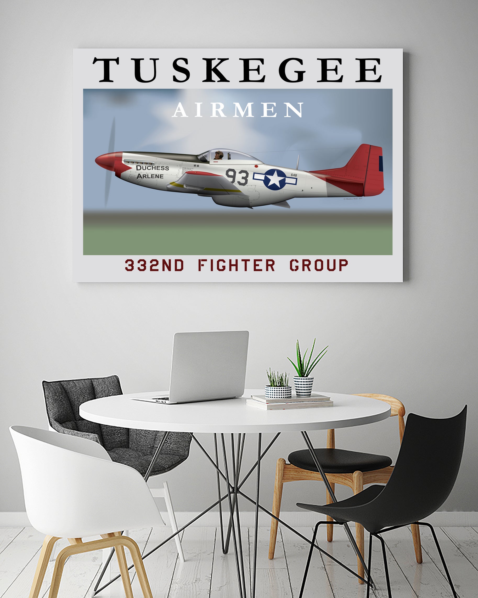 Duchess Arlene Of The Tuskegee Airmen by Matthew Webb on GIANT ART - gray digital drawing