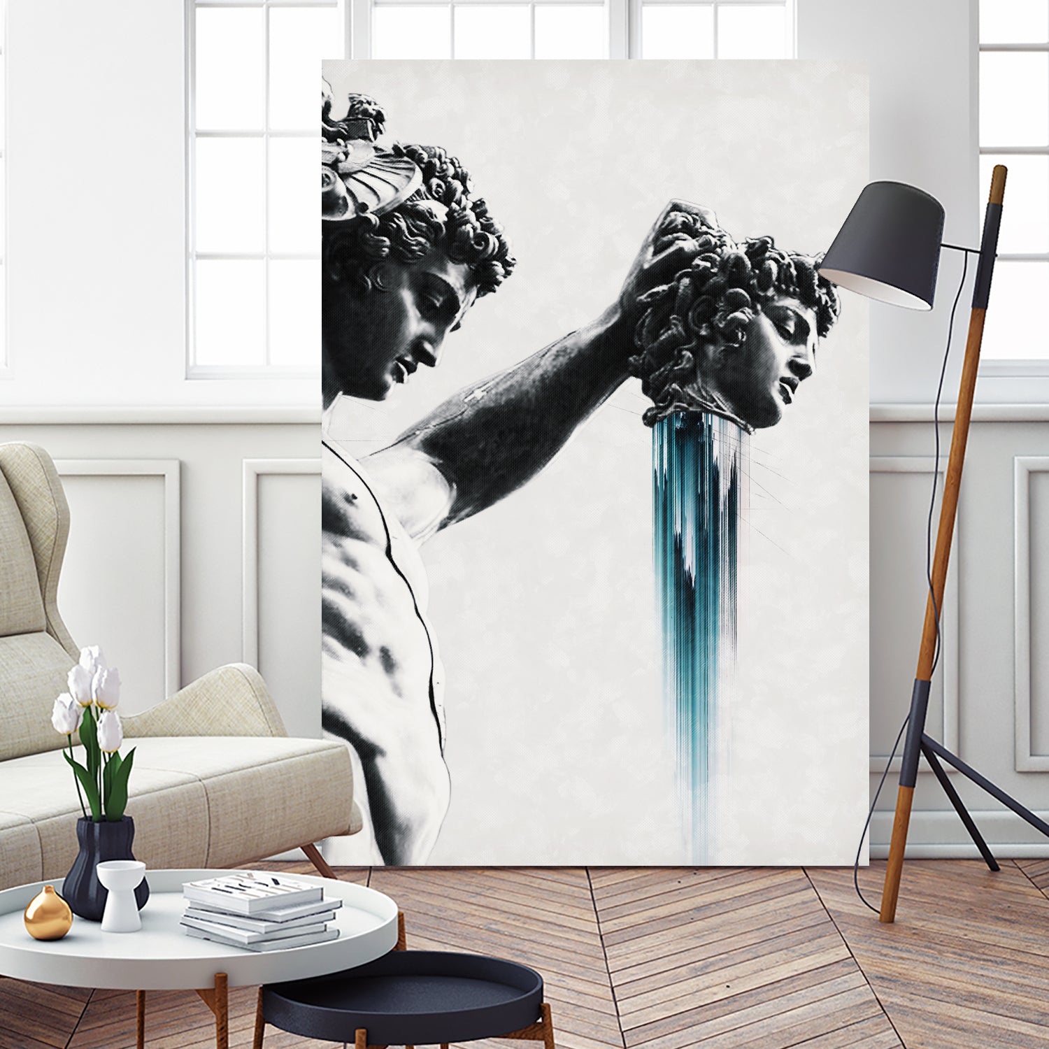 Perseus and Medusa by Menelaos Trompoukis on GIANT ART - gray digital painting