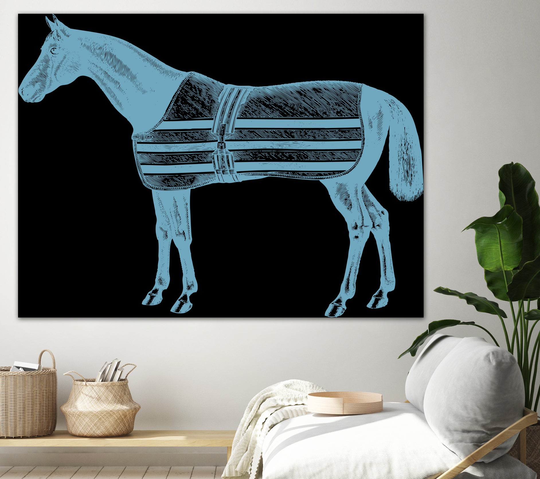 HORSE LT BLUE by Thomas Fernez on GIANT ART - blue digital drawing