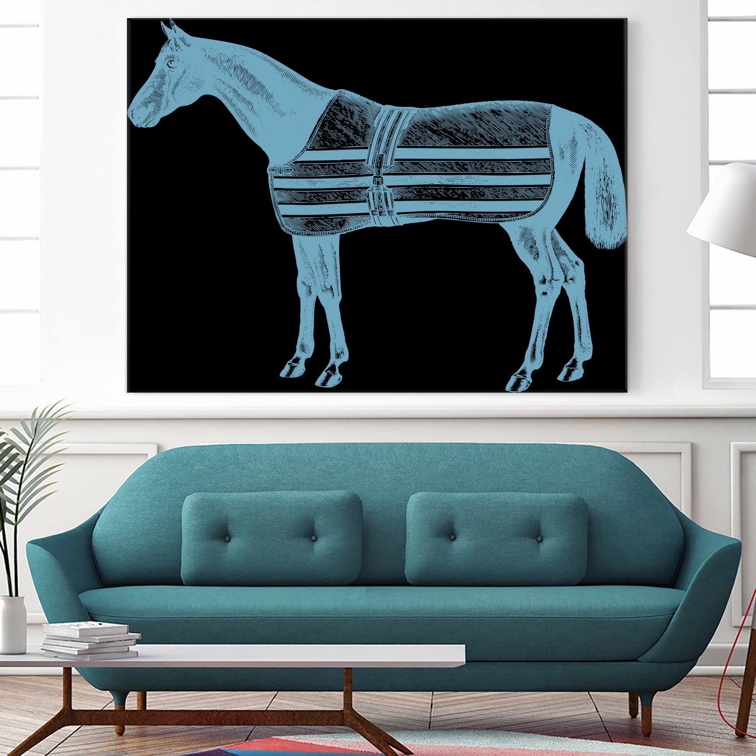 HORSE LT BLUE by Thomas Fernez on GIANT ART - blue digital drawing