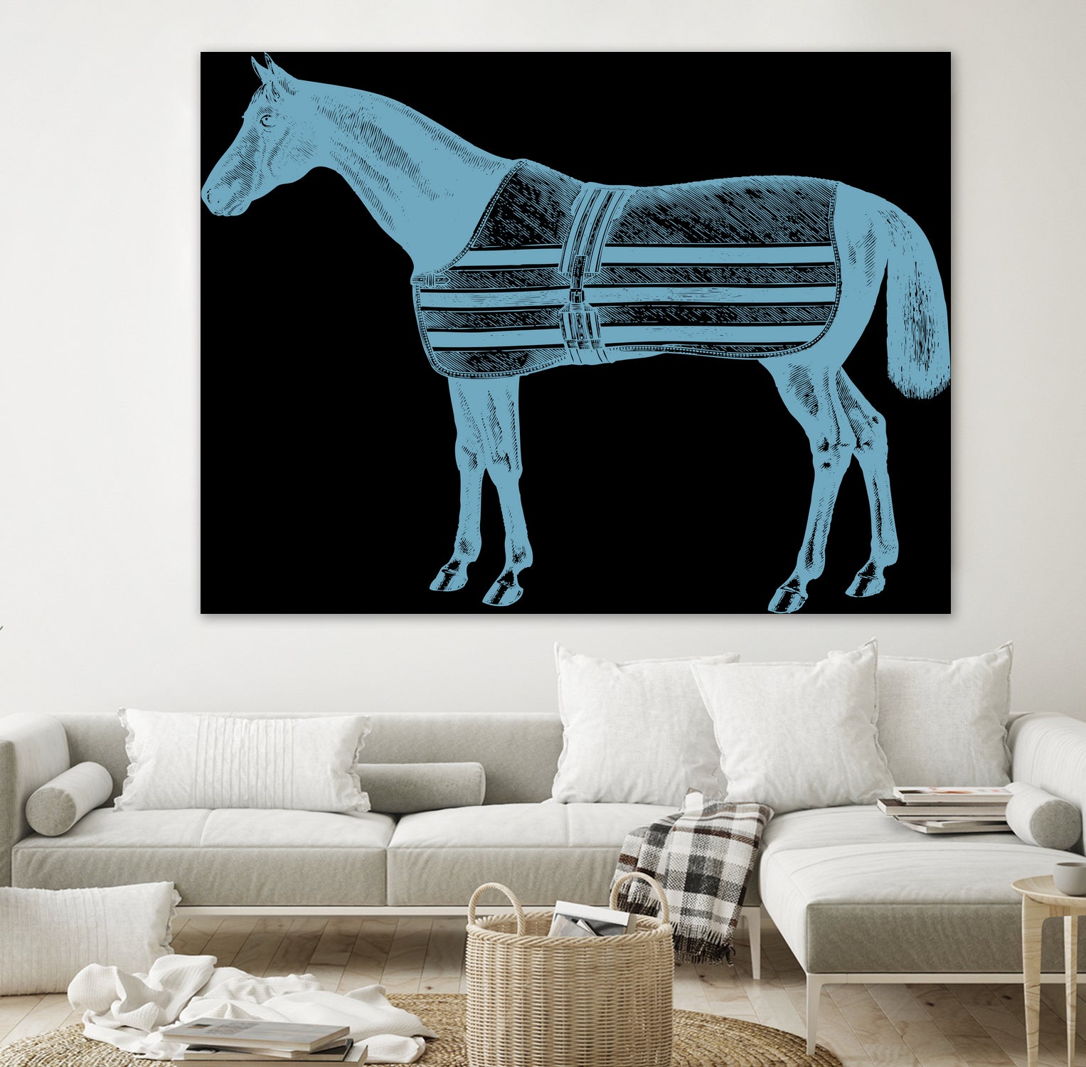 HORSE LT BLUE by Thomas Fernez on GIANT ART - blue digital drawing