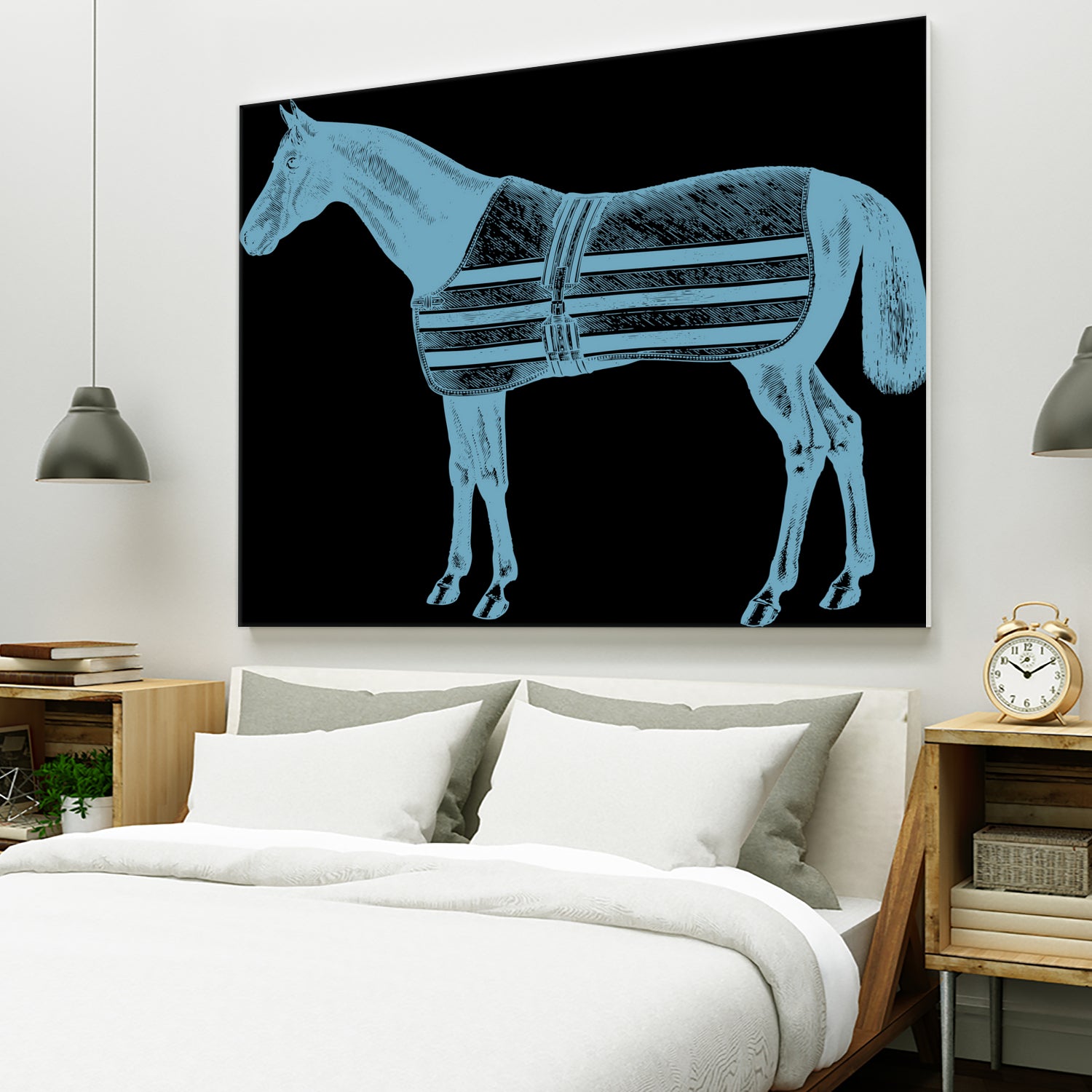 HORSE LT BLUE by Thomas Fernez on GIANT ART - blue digital drawing