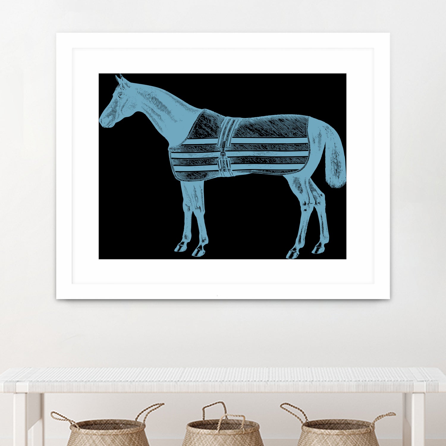 HORSE LT BLUE by Thomas Fernez on GIANT ART - blue digital drawing