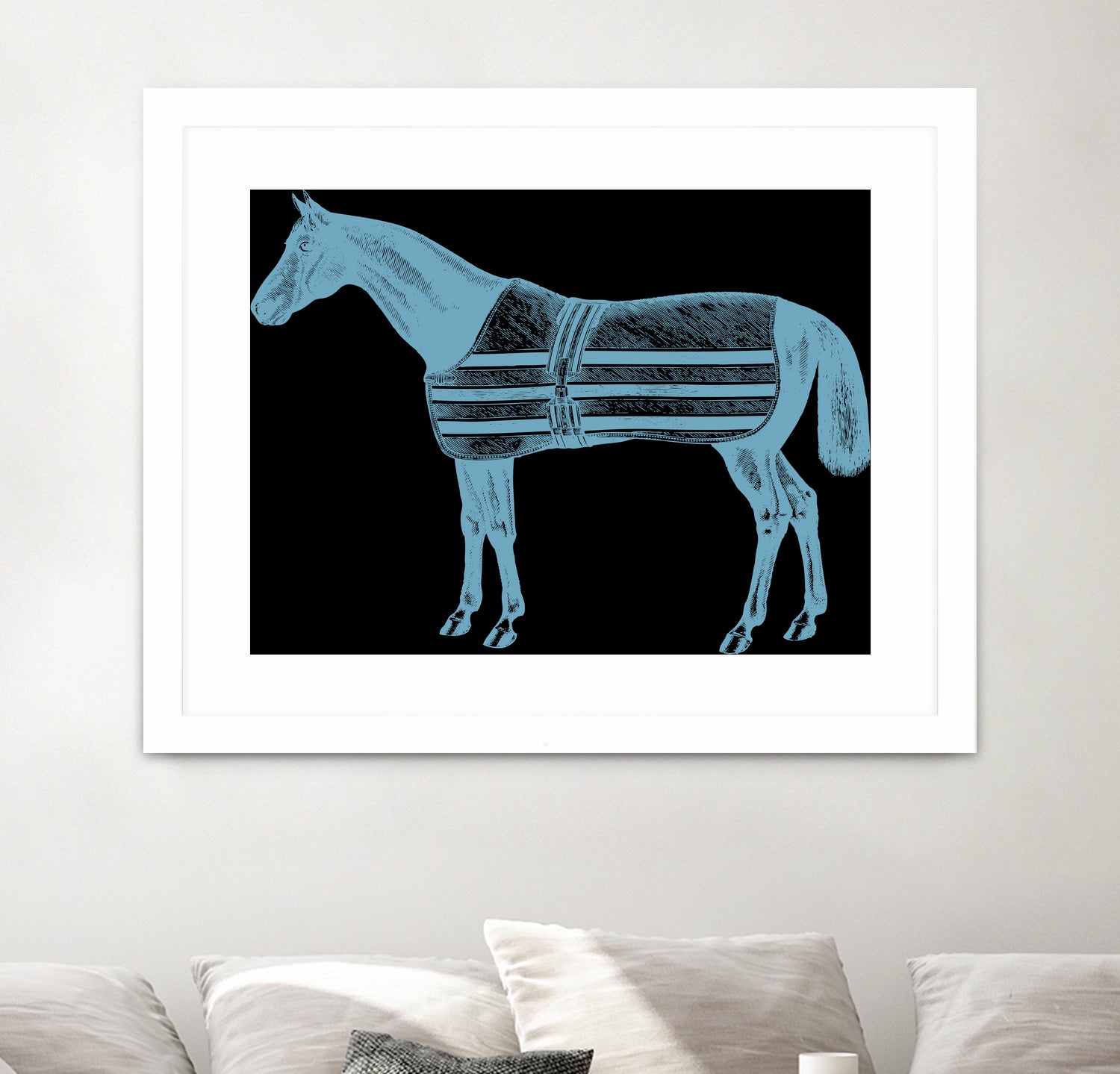 HORSE LT BLUE by Thomas Fernez on GIANT ART - blue digital drawing