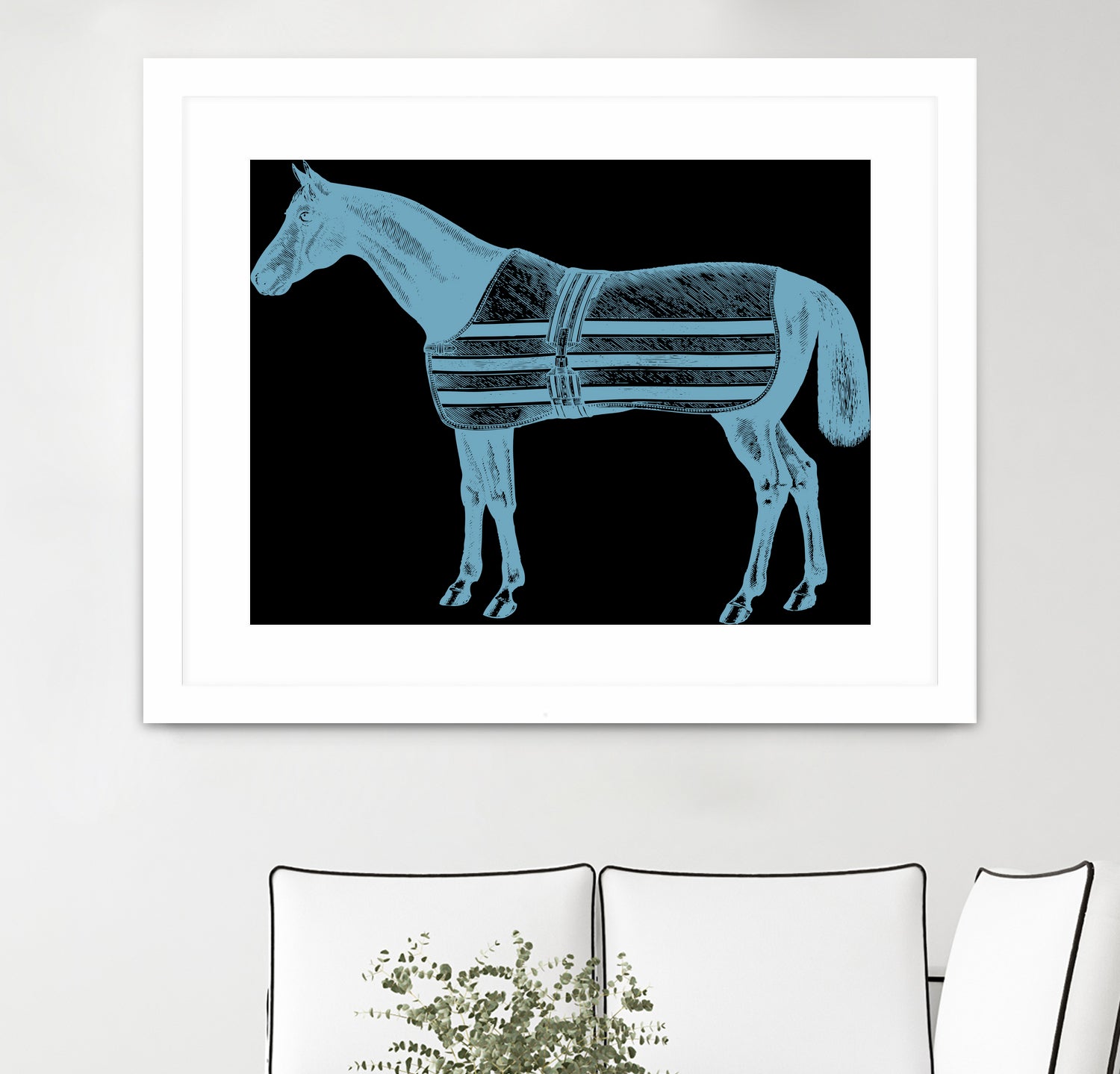 HORSE LT BLUE by Thomas Fernez on GIANT ART - blue digital drawing