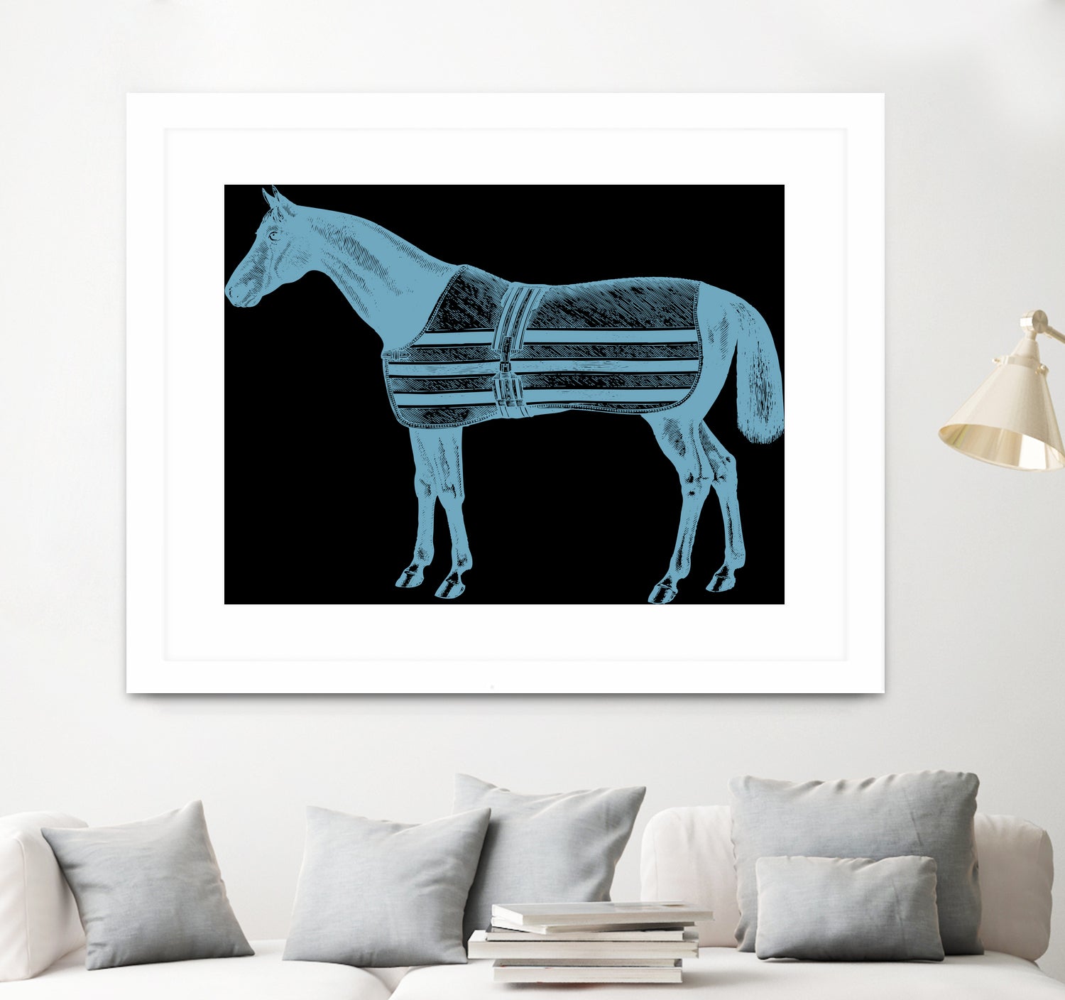 HORSE LT BLUE by Thomas Fernez on GIANT ART - blue digital drawing