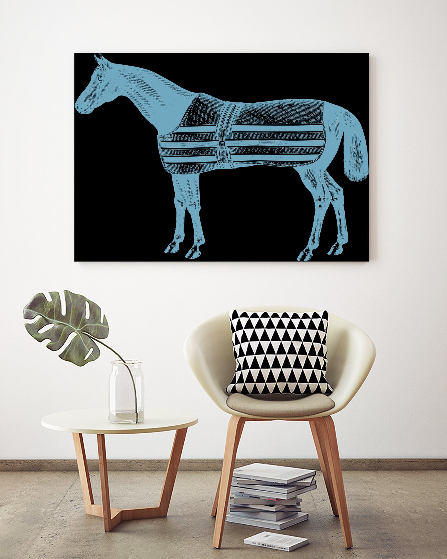 HORSE LT BLUE by Thomas Fernez on GIANT ART - blue digital drawing