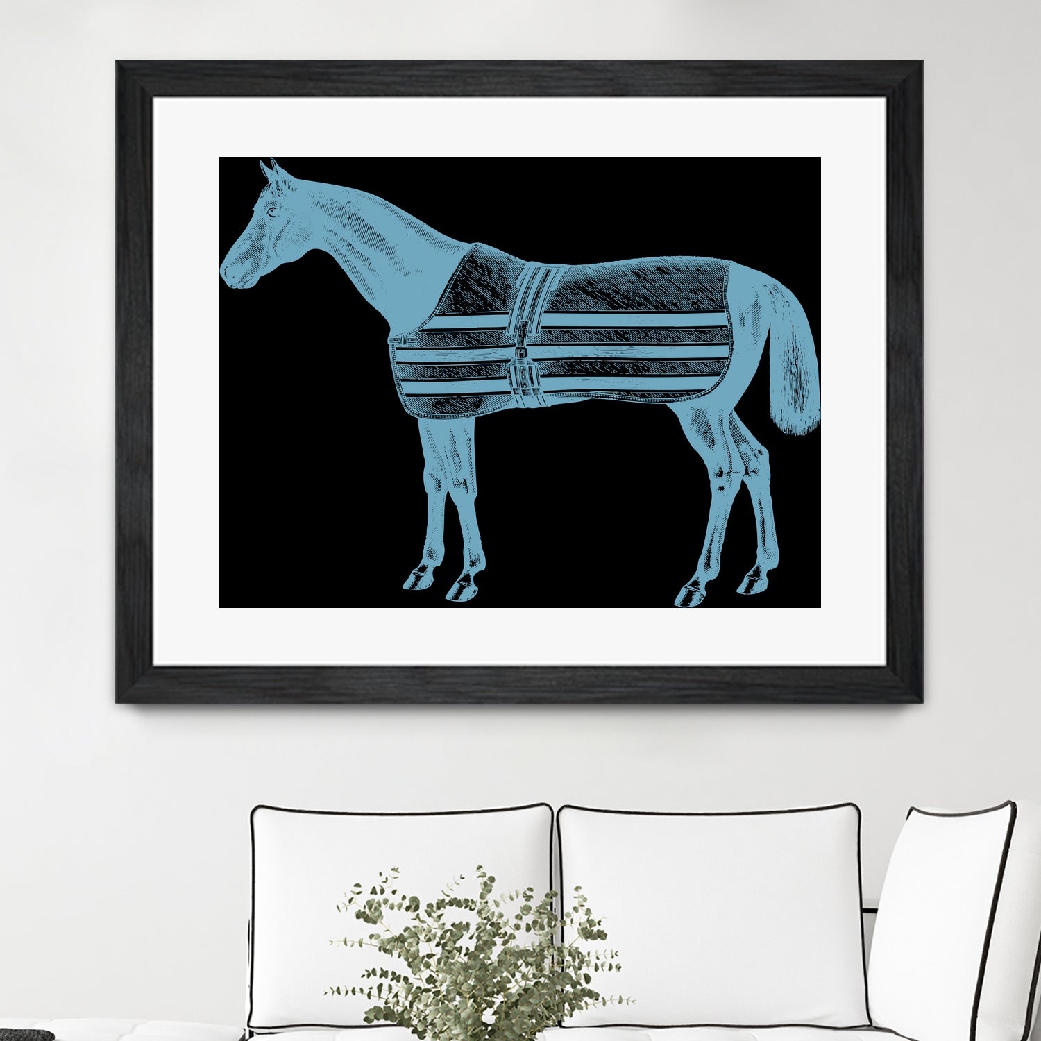 HORSE LT BLUE by Thomas Fernez on GIANT ART - blue digital drawing